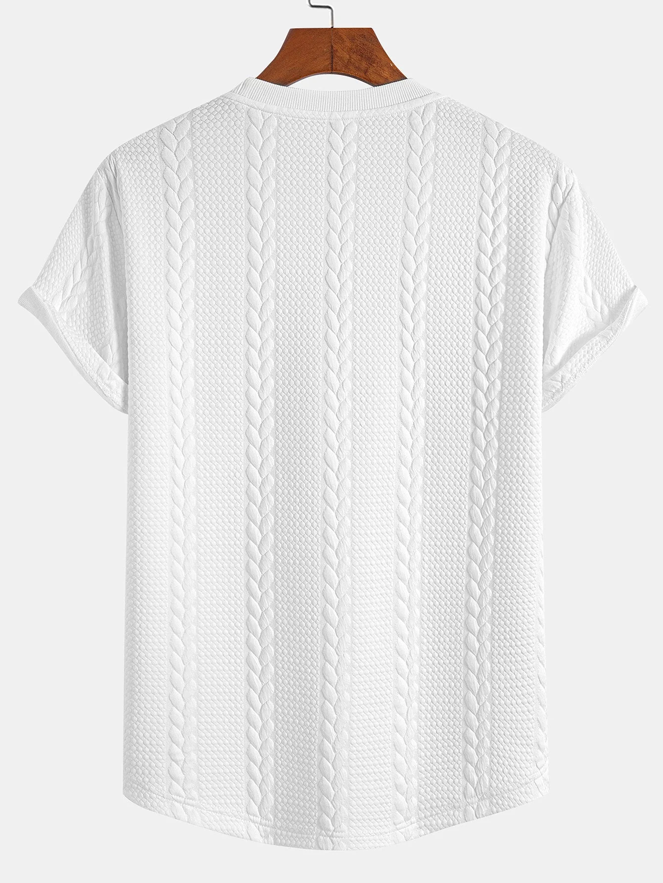 Aarón® | Twist Jacquard Arc Hem T-Shirt & Twist Jacquard Shorts - Image 4