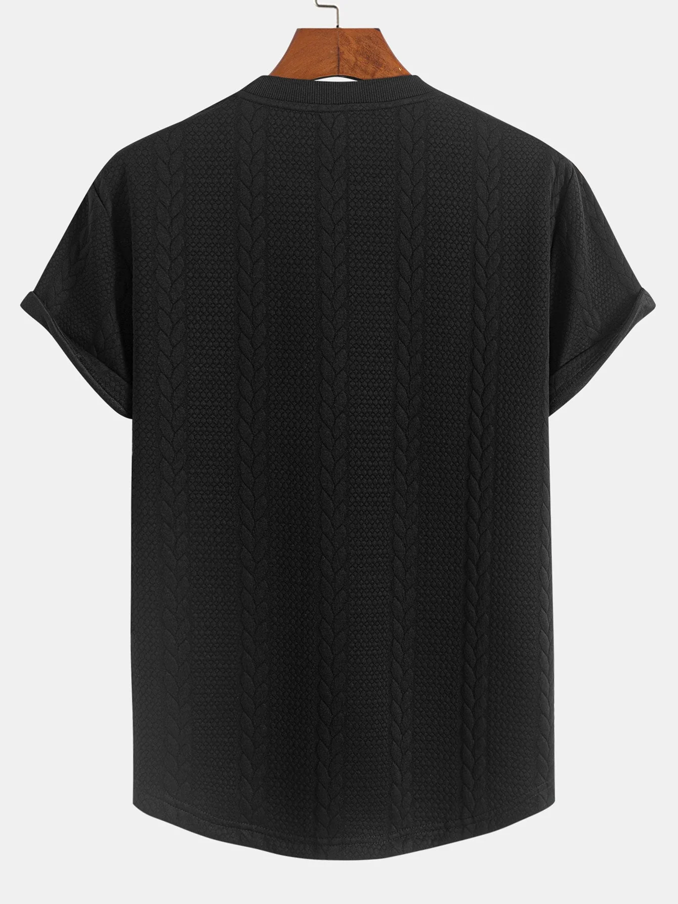 Aarón® | Twist Jacquard Arc Hem T-Shirt & Twist Jacquard Shorts - Image 6