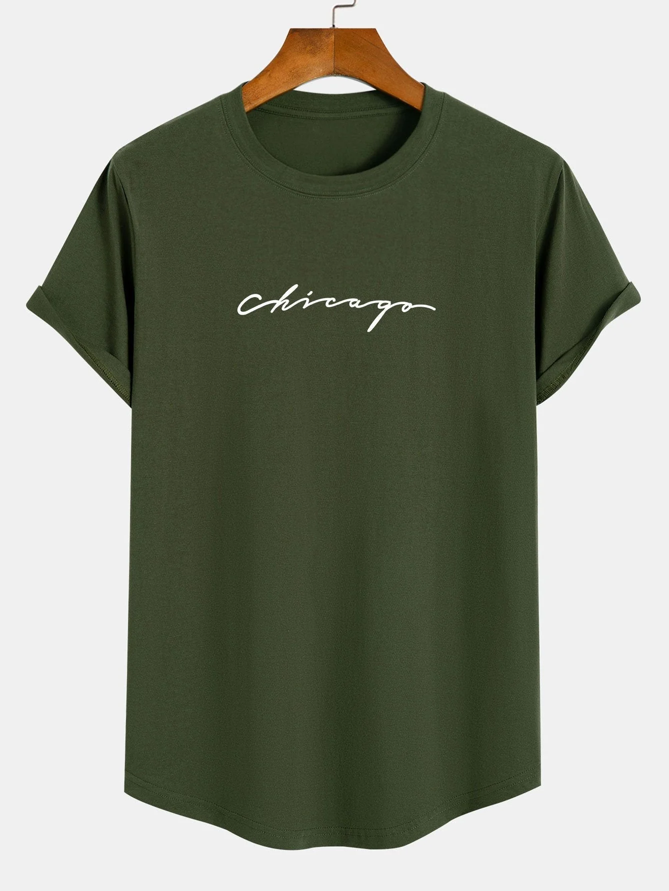 Abel® | Chicago Print Cotton Arc Hem T-Shirt - Image 5