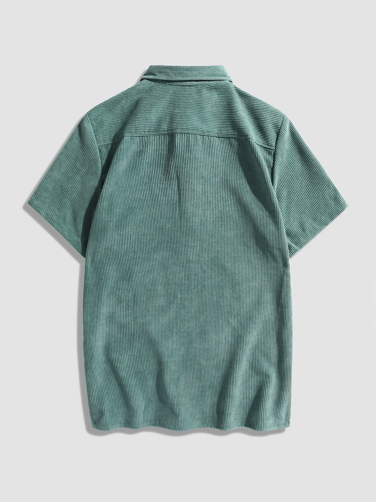Abelardo® | Corduroy Solid Short Sleeve Basic Shirts - Image 2