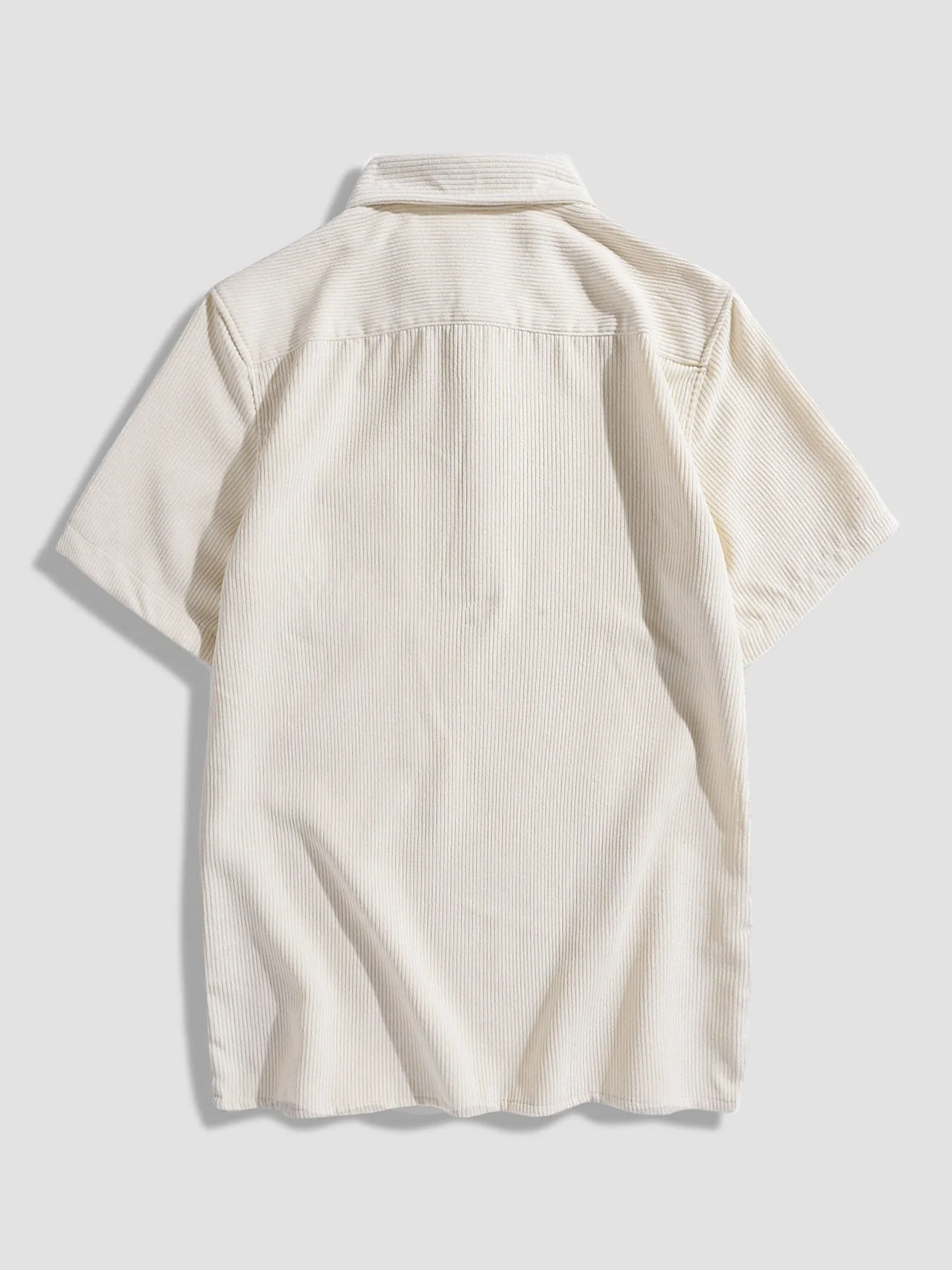 Abelardo® | Corduroy Solid Short Sleeve Basic Shirts - Image 5