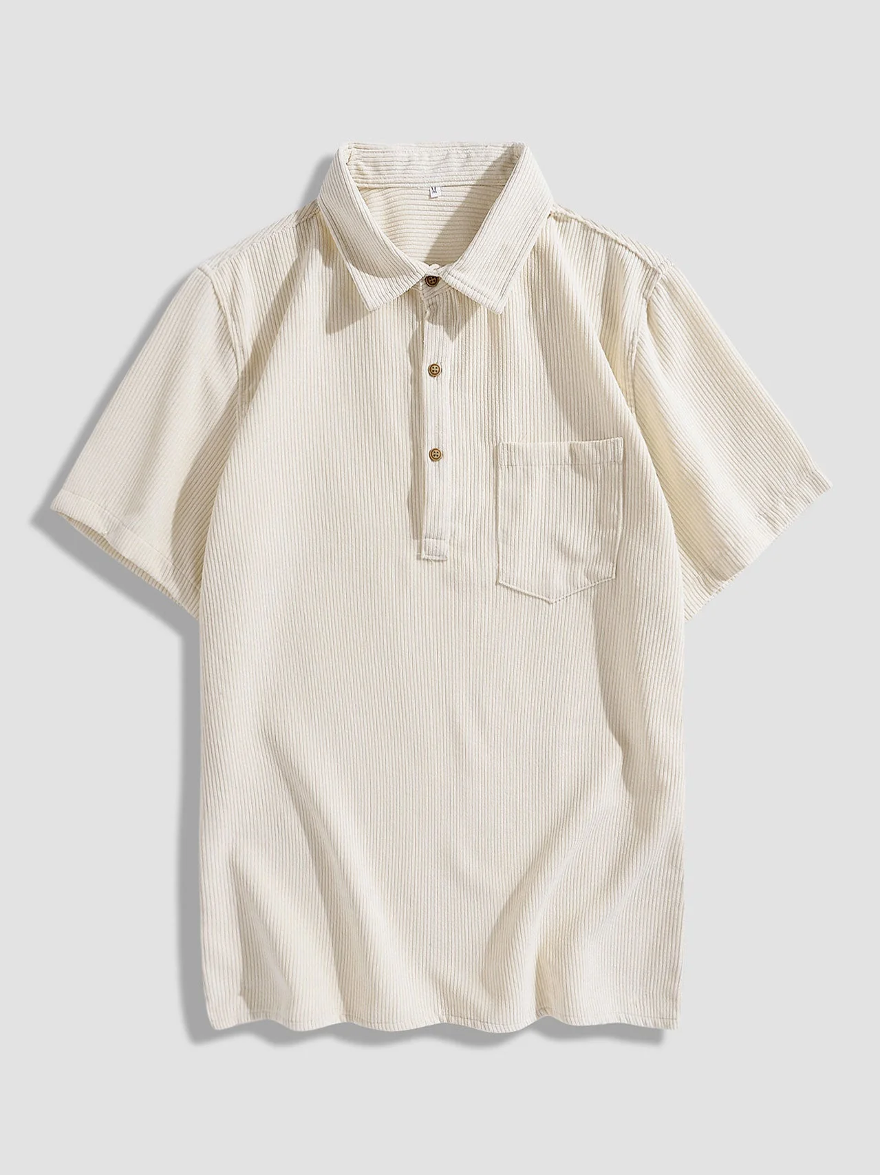 Abelardo® | Corduroy Solid Short Sleeve Basic Shirts - Image 6