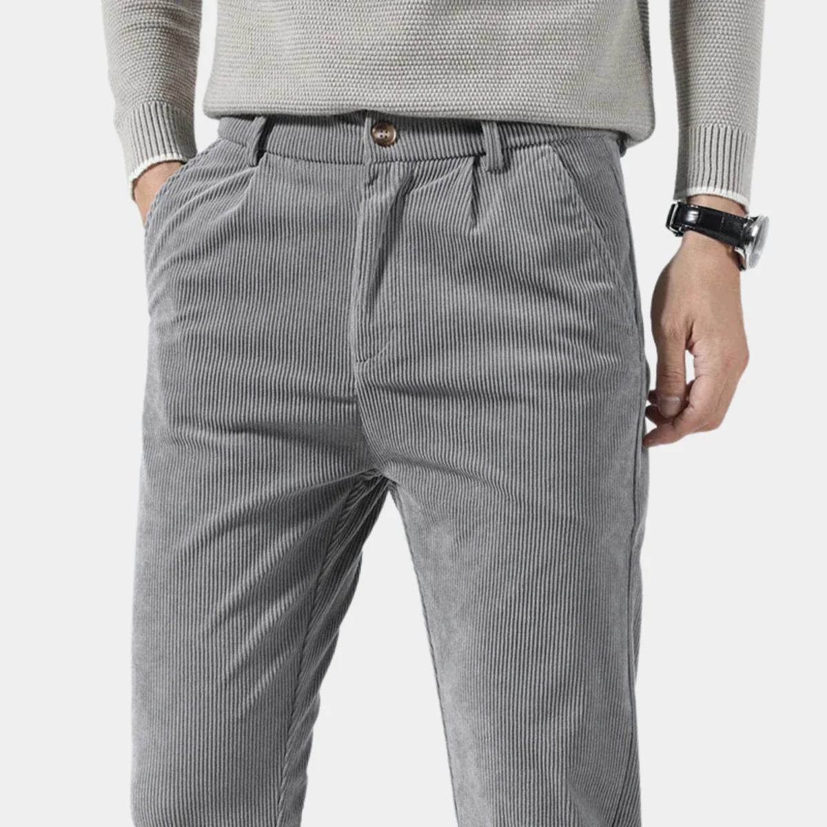Abelardo® | Ribbed Trousers For Men - Image 2