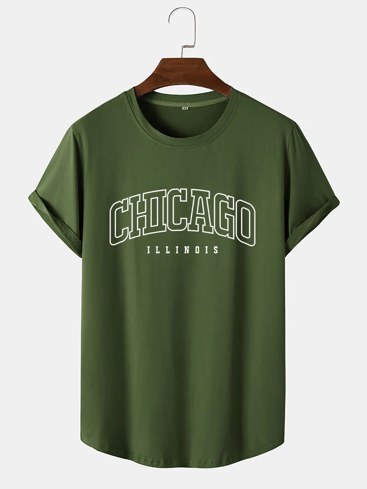 Abraham® | Chicago Print Arc Hem T-Shirt - Image 2