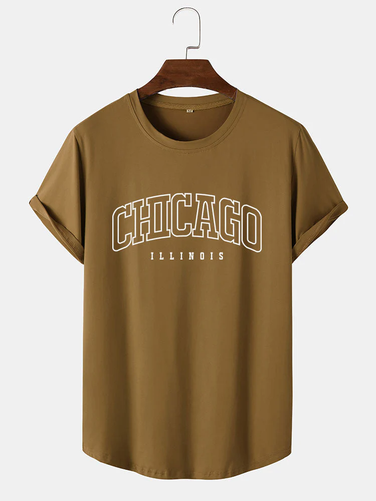 Abraham® | Chicago Print Arc Hem T-Shirt - Image 3