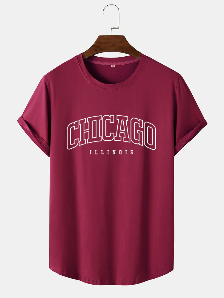 Abraham® | Chicago Print Arc Hem T-Shirt - Image 4