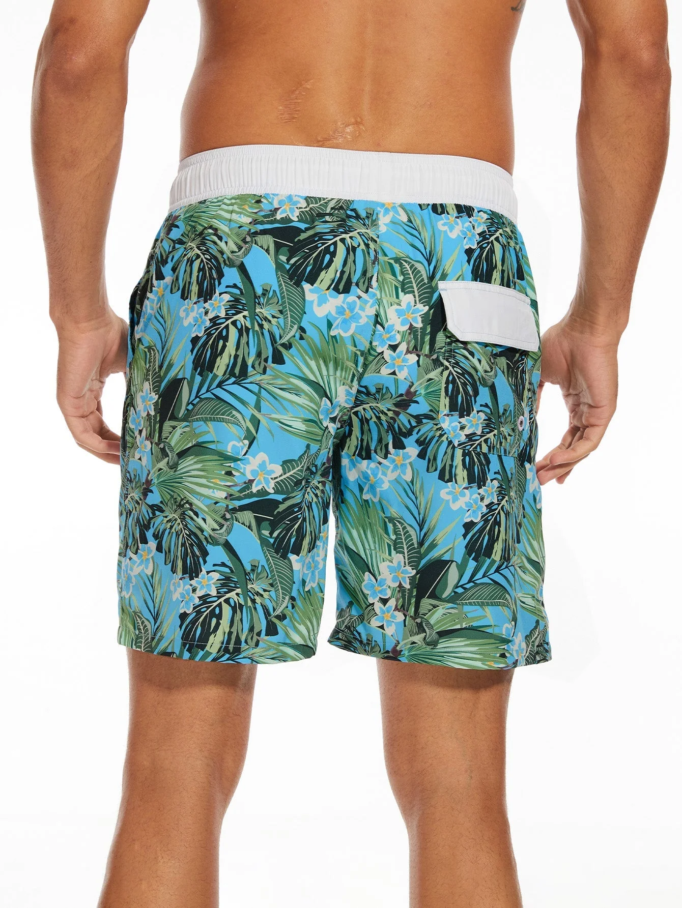 Abrem® | 2 In 1 Contrast Tropical Print Swim Shorts - Image 3