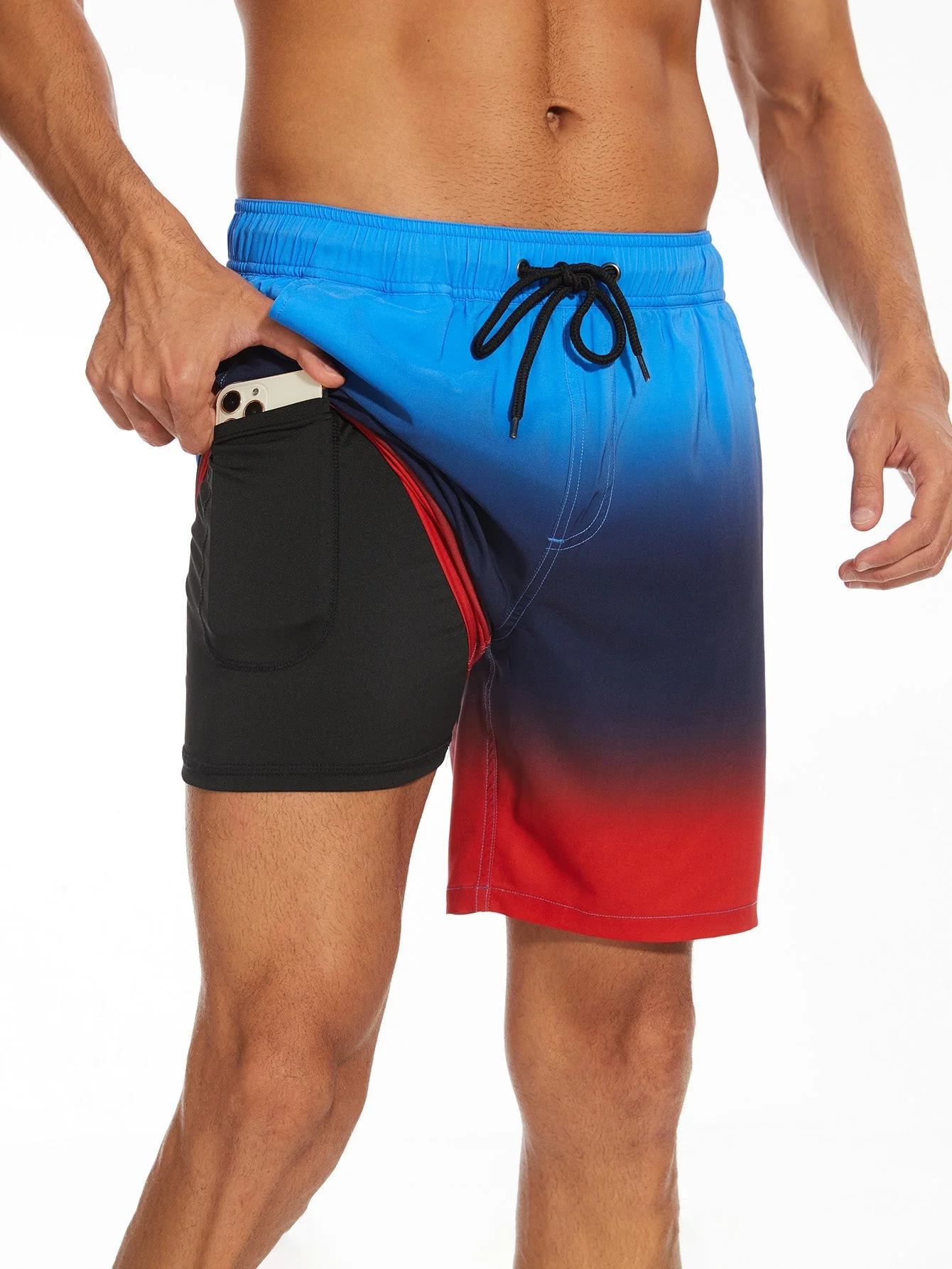 Absolon® | 2 In 1 Drawstring Beach Swim Shorts With Pocket