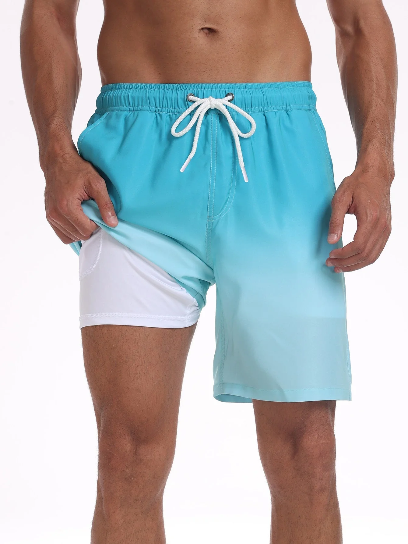 Absolon® | 2 In 1 Drawstring Beach Swim Shorts With Pocket - Image 16