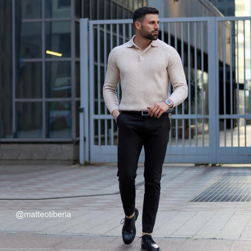 Acelin® | Men'S Autumn And Winter Casual Lapel Bottoming Sweater - Image 2