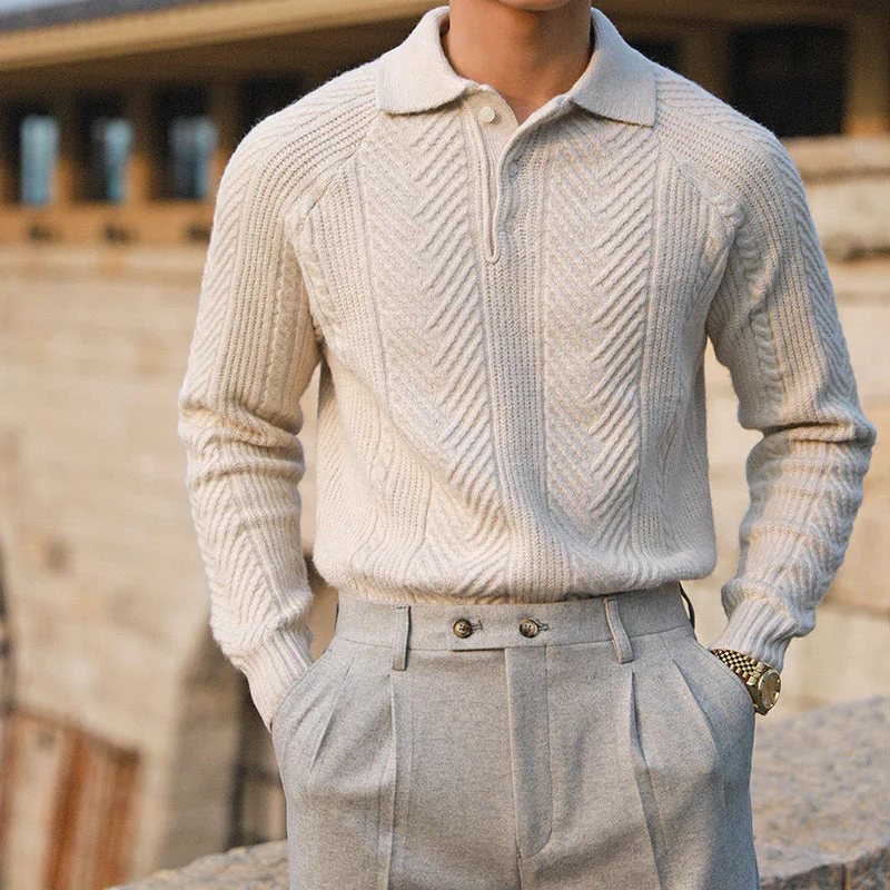 Acelin® | Men'S Autumn And Winter Casual Lapel Bottoming Sweater - Image 3