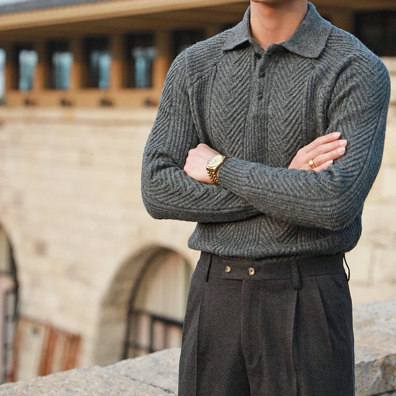 Acelin® | Men'S Autumn And Winter Casual Lapel Bottoming Sweater - Image 5