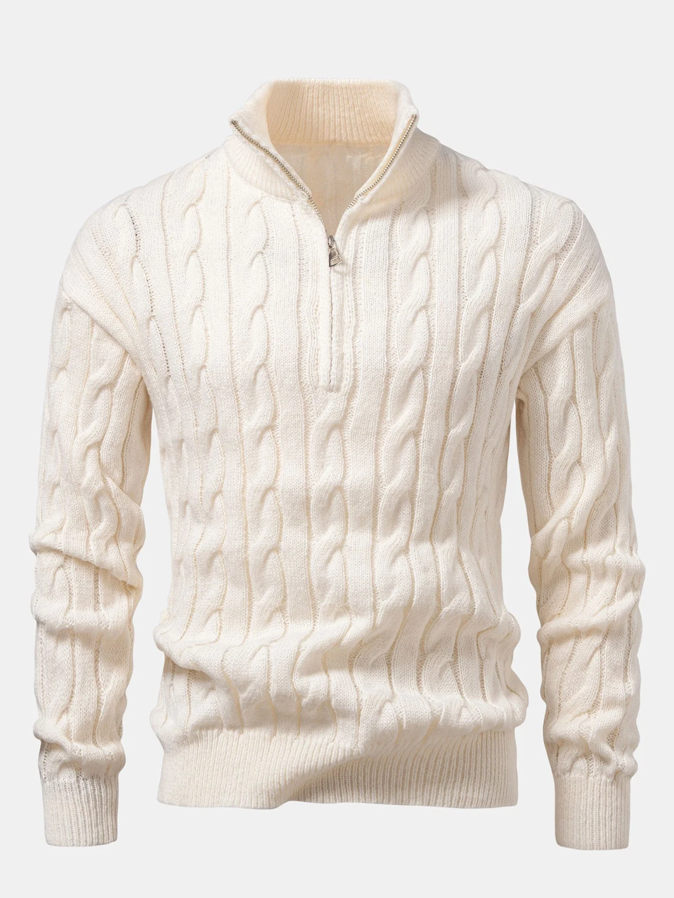Achille® | Twist Jacquard Quarter Zip Sweater - Image 5