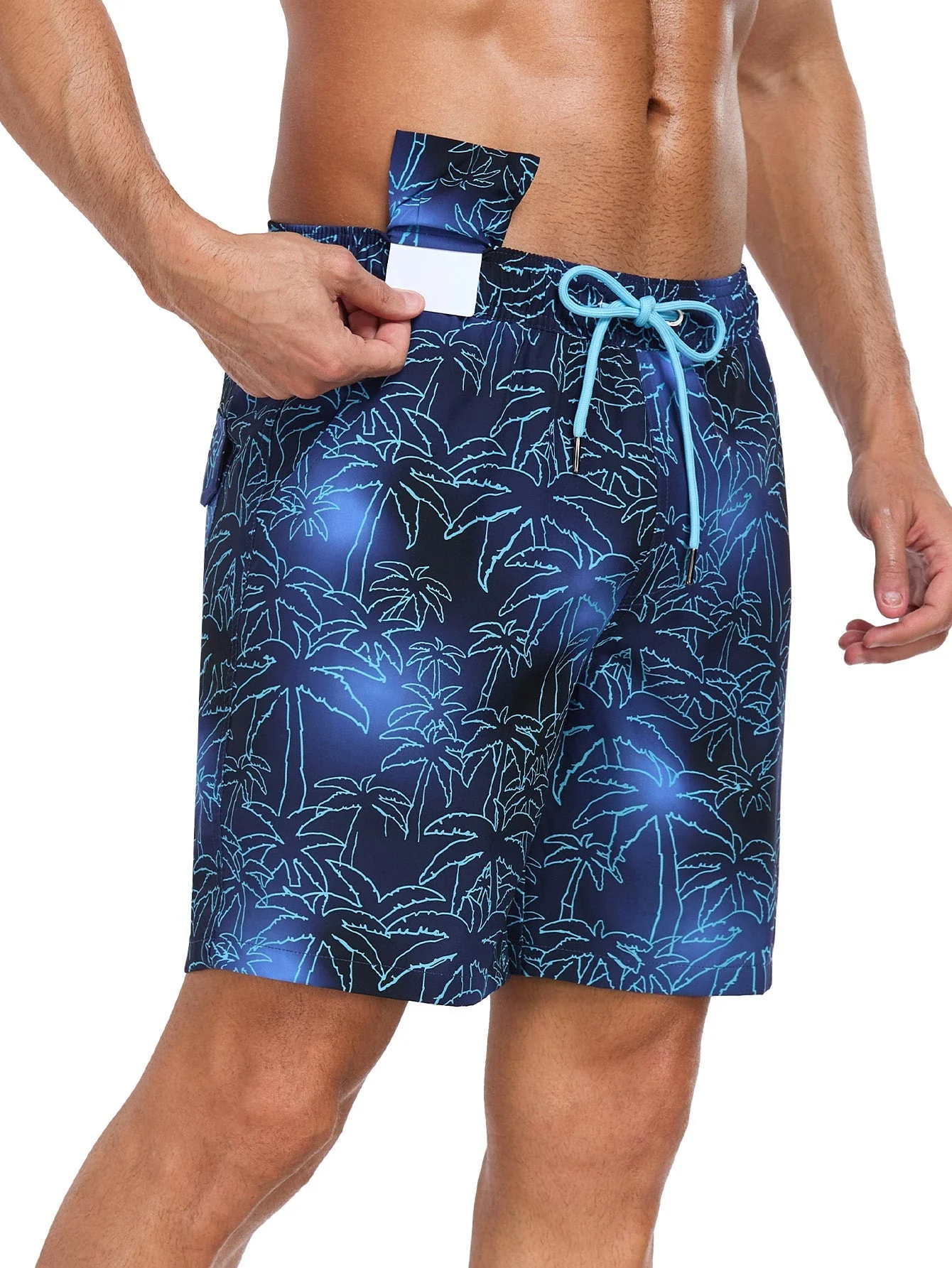 Achilles® | 2 In 1 Palm Tree Print Swim Shorts - Image 3