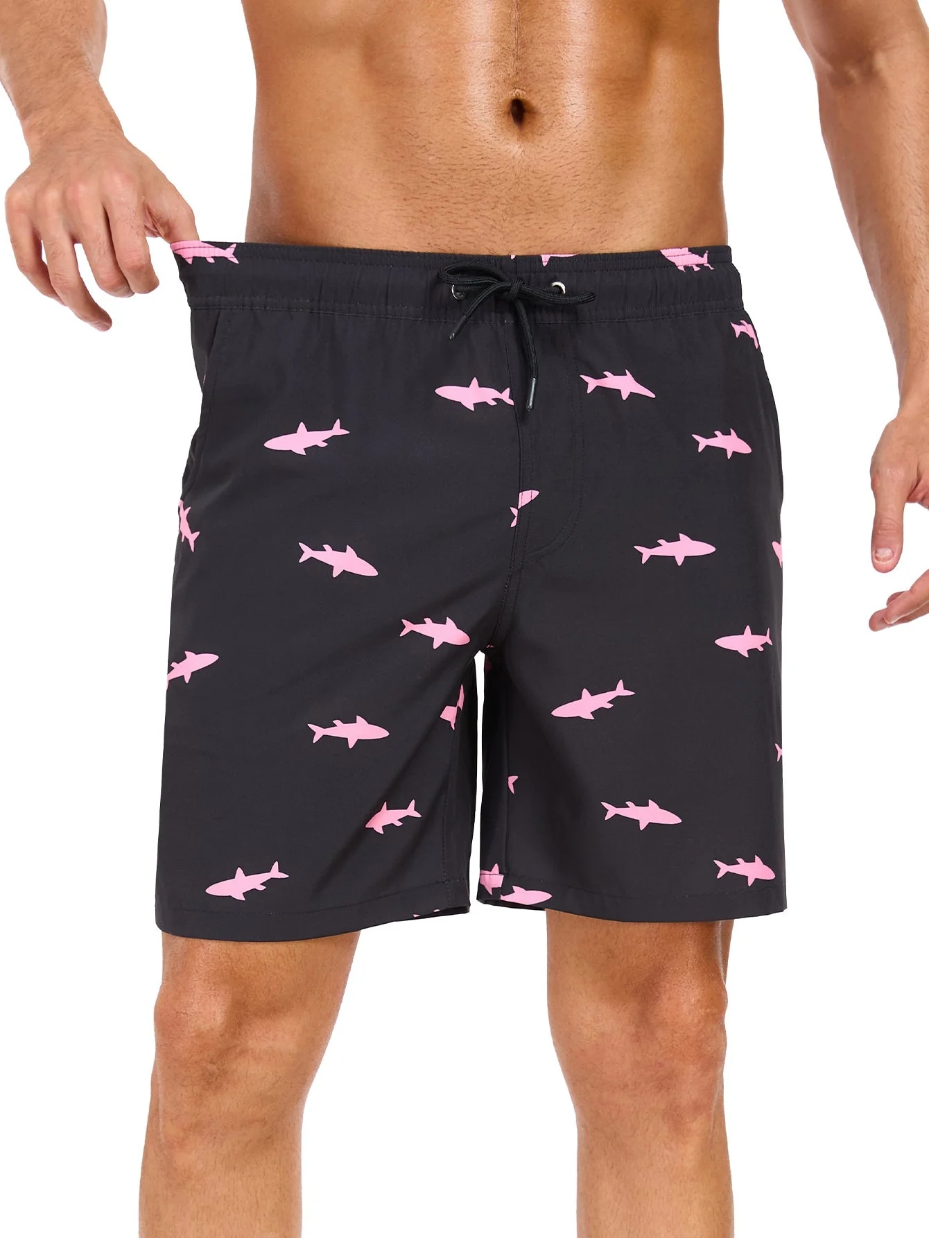 Acisclo® | 2 In 1 Pink Shark Print Swim Shorts - Image 5