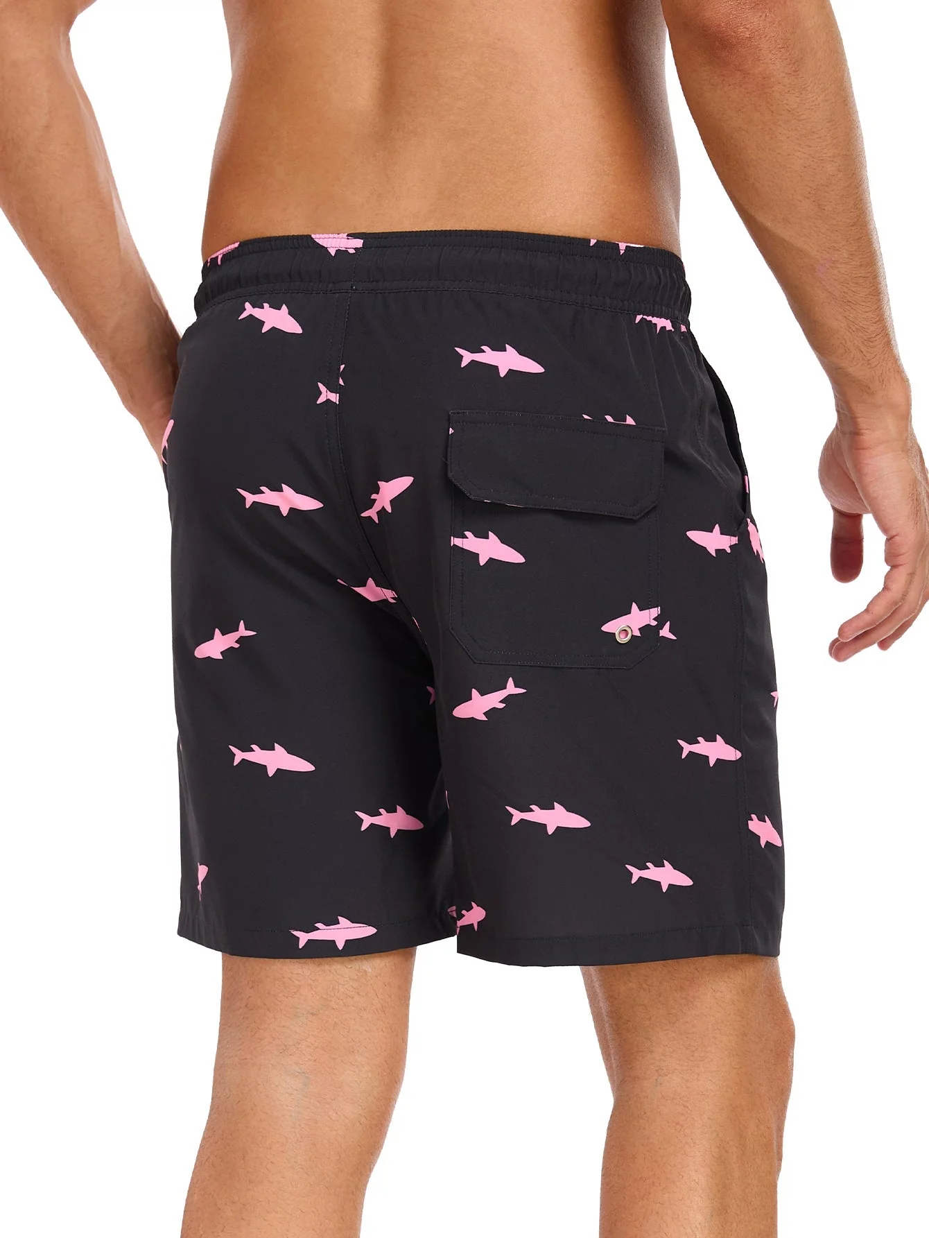 Acisclo® | 2 In 1 Pink Shark Print Swim Shorts - Image 6