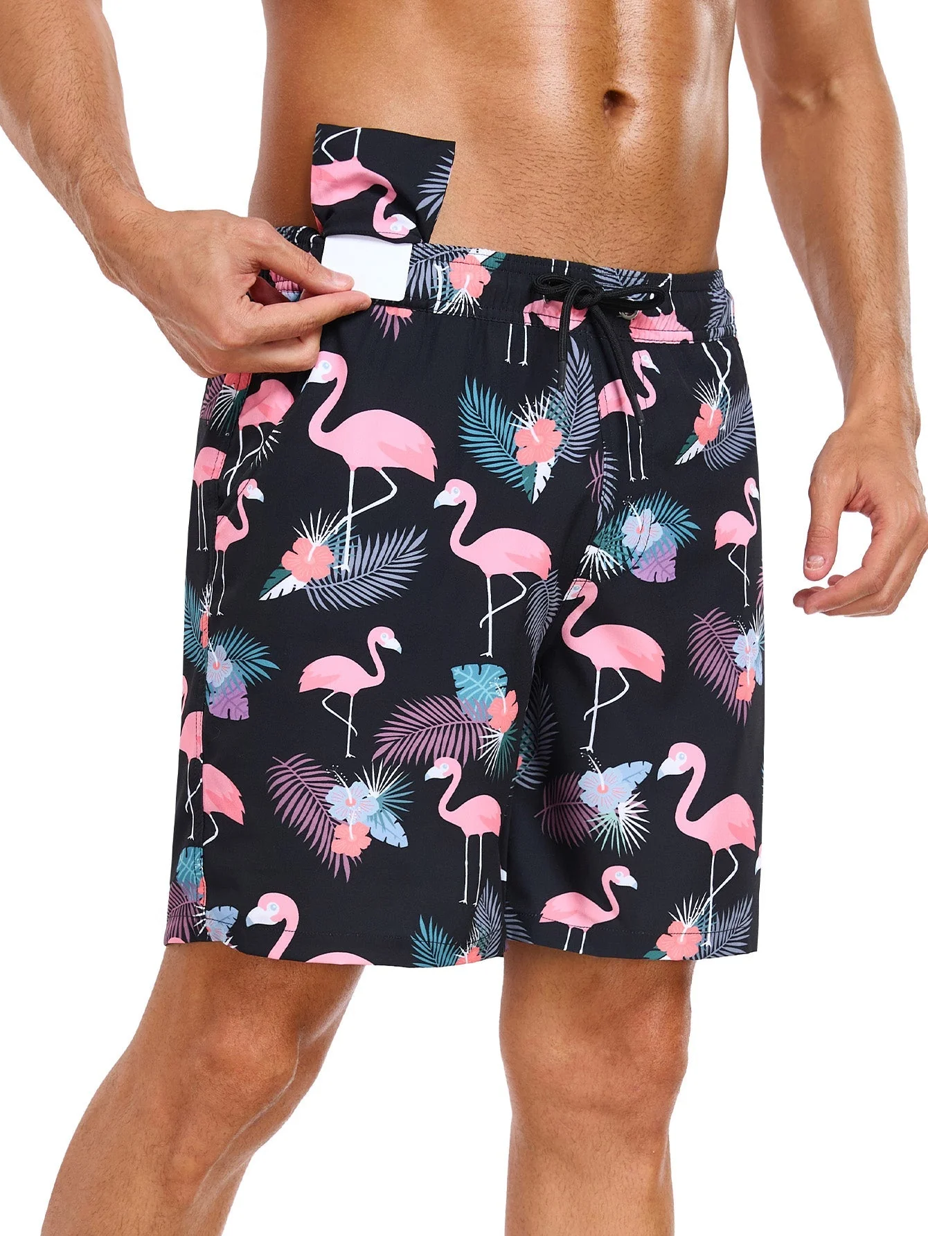 Adair® | 2 In 1 Tropical Flamingo Print Swim Shorts - Image 3