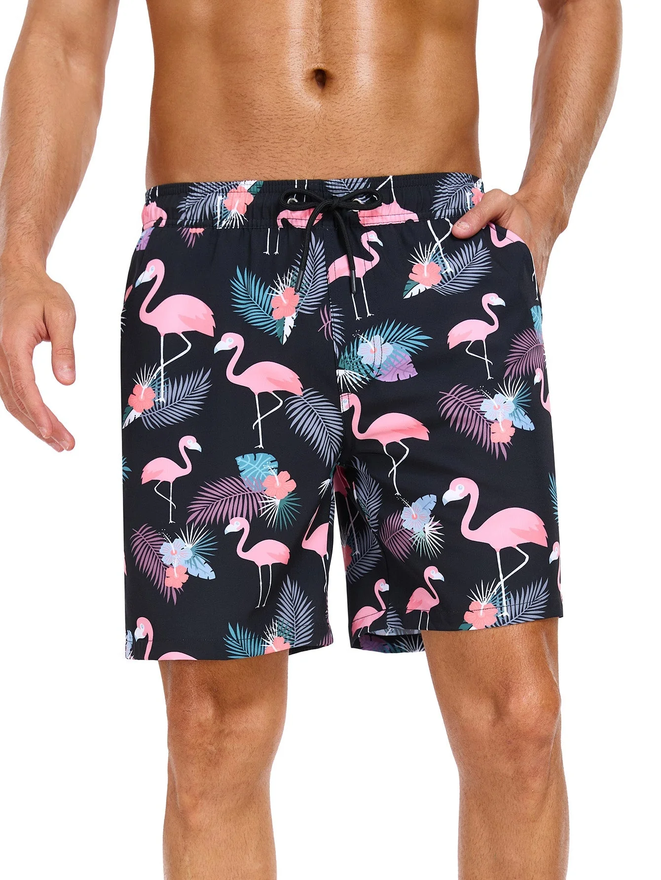 Adair® | 2 In 1 Tropical Flamingo Print Swim Shorts - Image 4