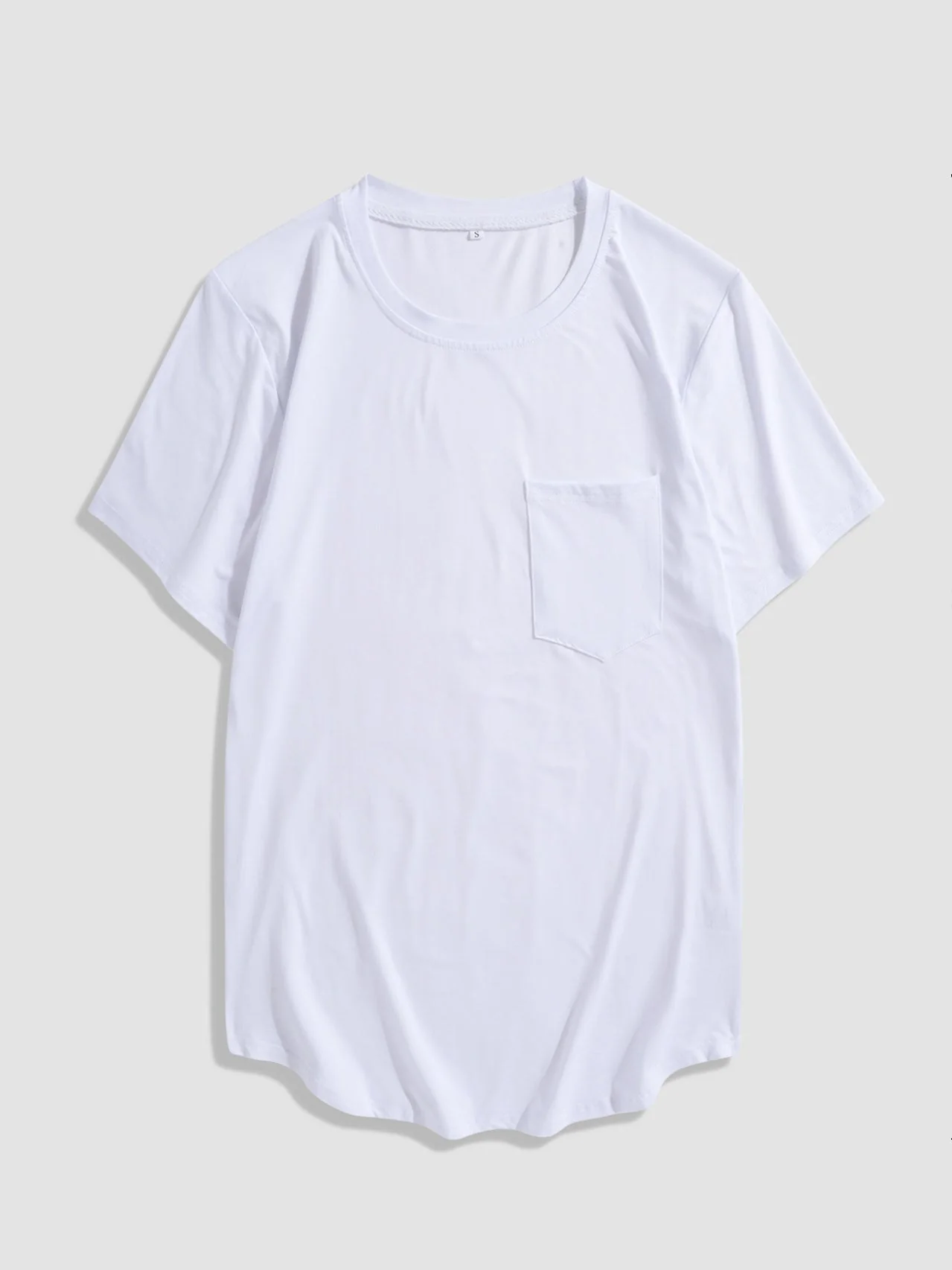 Adalbald® | Solid Color Basic T-Shirts With Pocket - Image 9