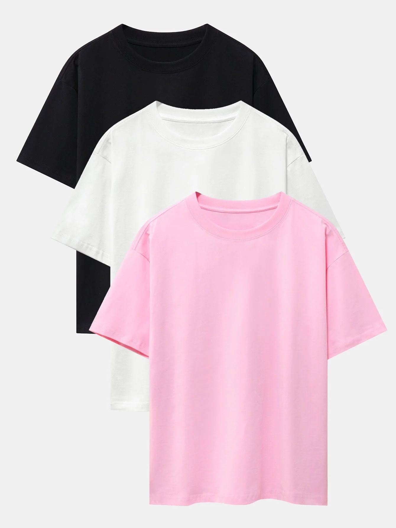 Adalwolf® | 3 Pieces Basic Heavy Weight Drop Shoulder Oversize T-Shirts - Image 4
