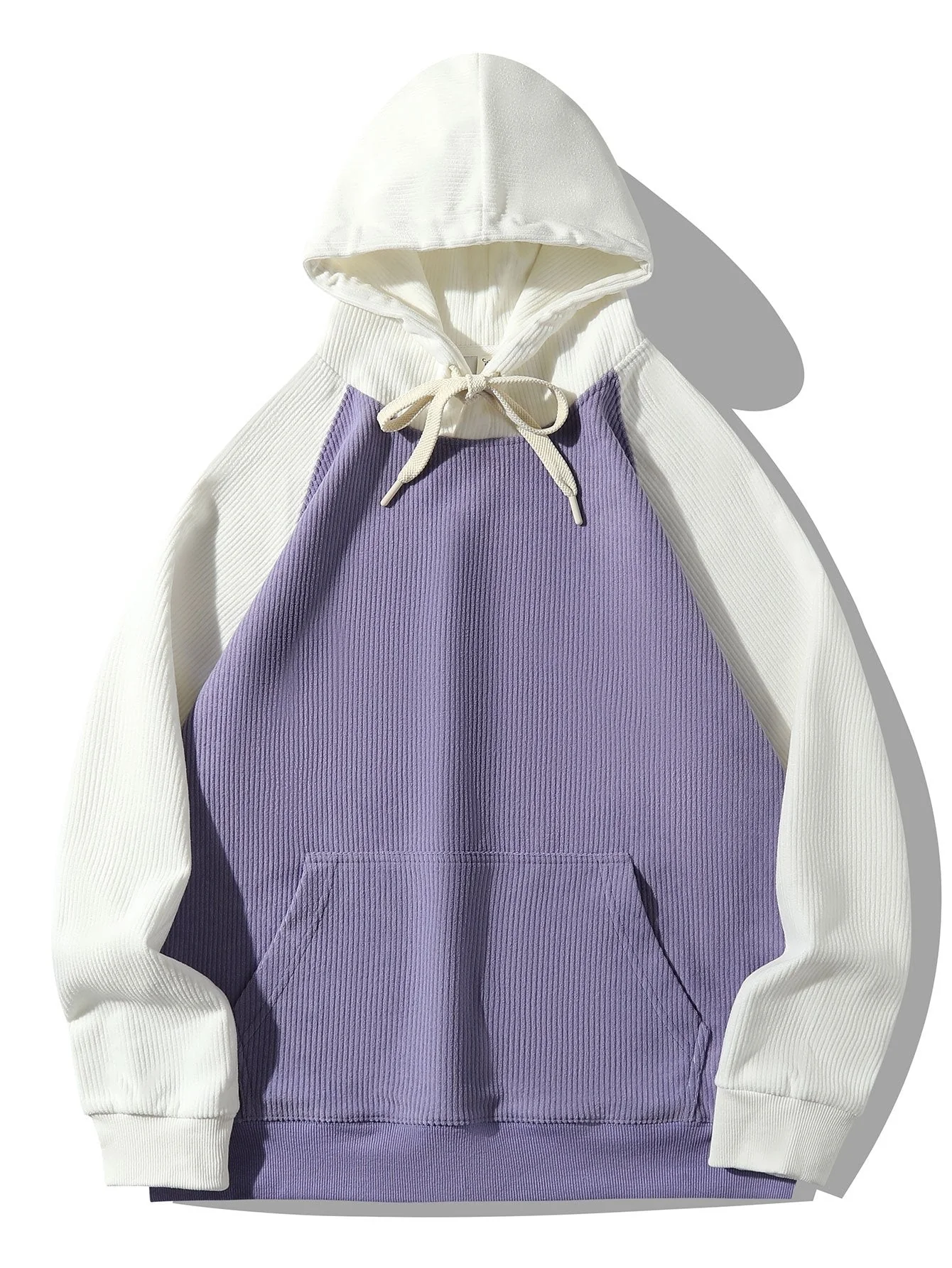 Adam | Paneled Corduroy Raglan Sleeves Hoodie - Image 10