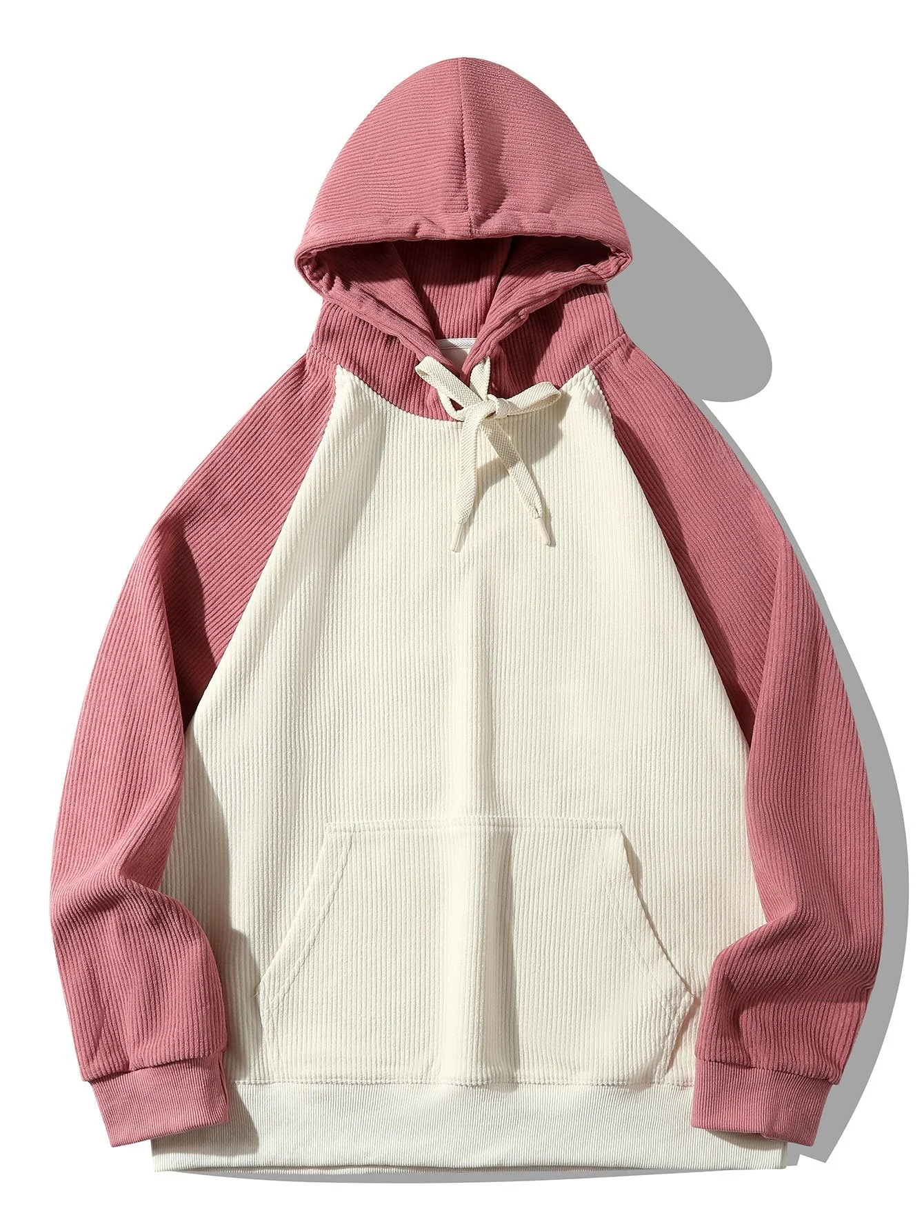 Adam | Paneled Corduroy Raglan Sleeves Hoodie - Image 11