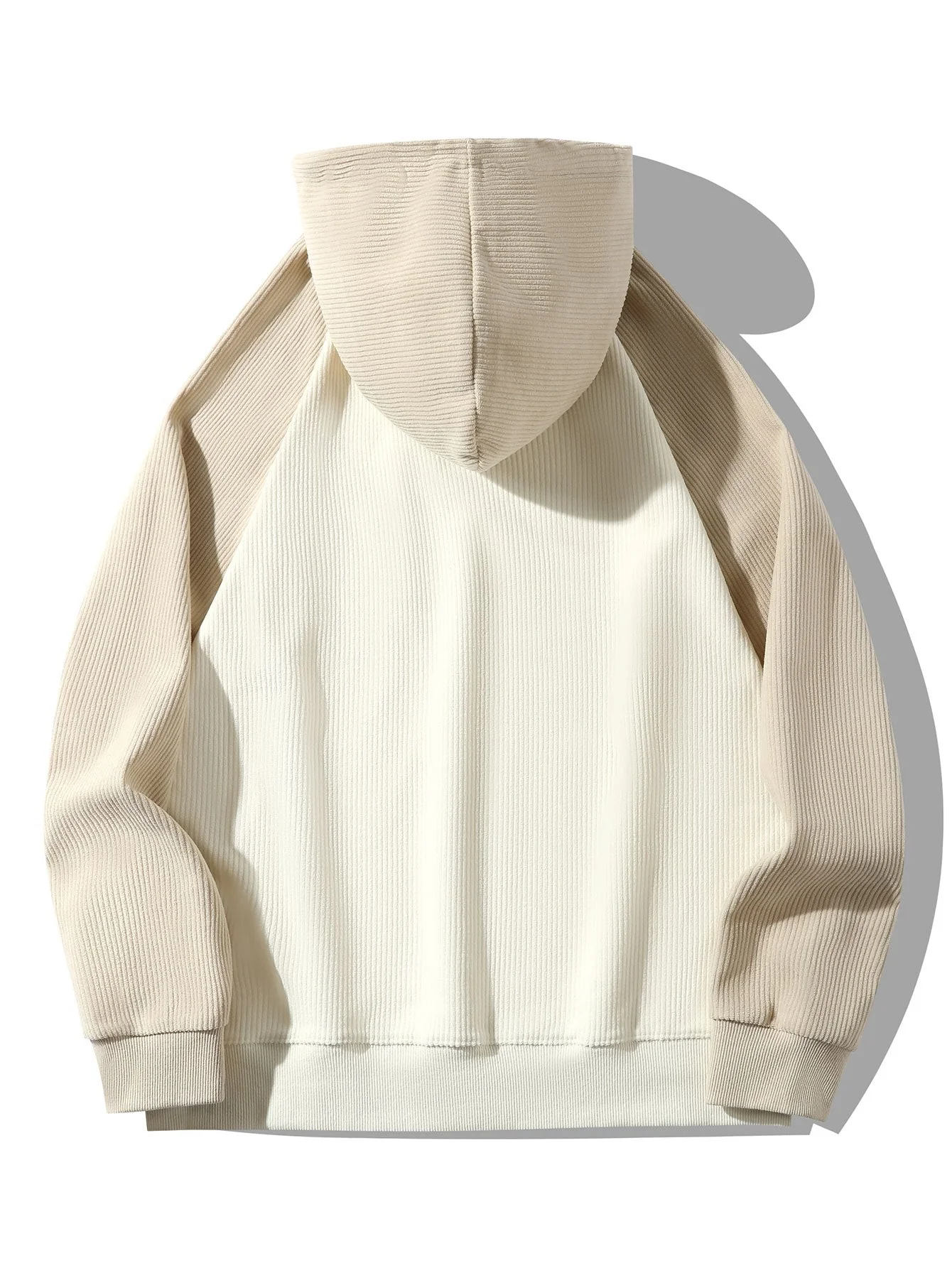 Adam | Paneled Corduroy Raglan Sleeves Hoodie - Image 5