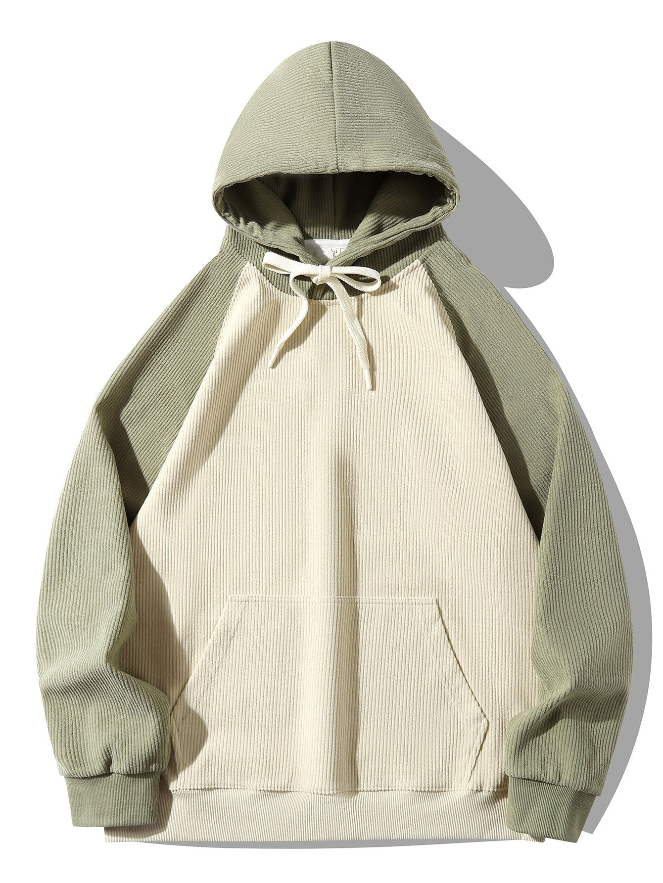 Adam | Paneled Corduroy Raglan Sleeves Hoodie - Image 6