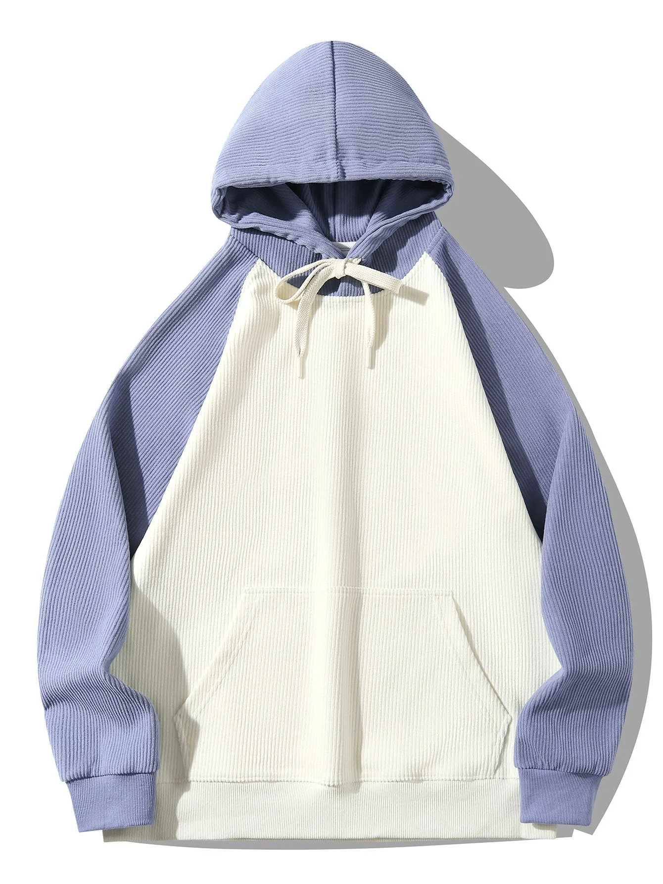 Adam | Paneled Corduroy Raglan Sleeves Hoodie - Image 8
