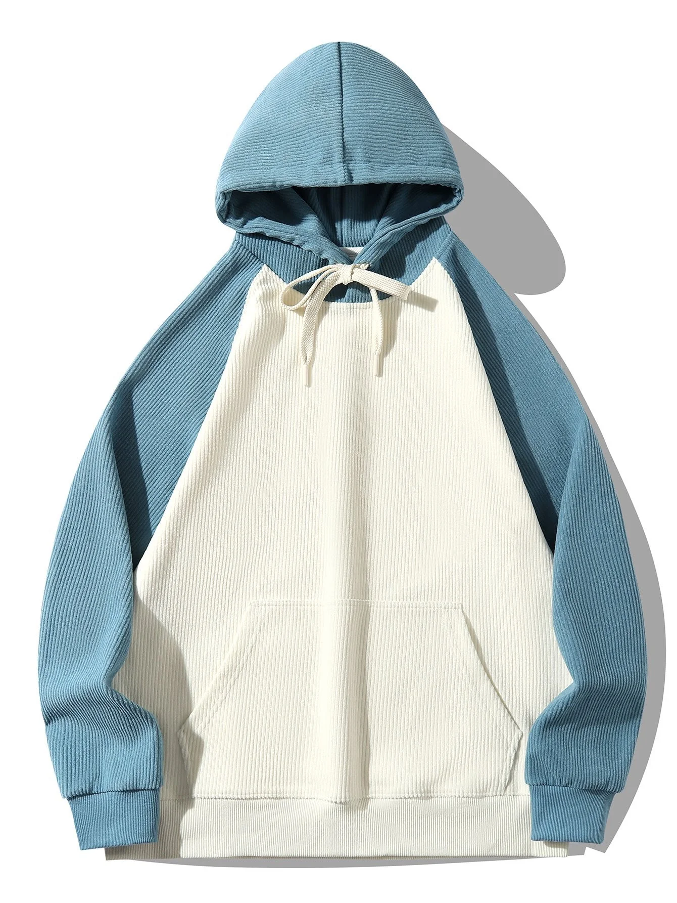 Adam | Paneled Corduroy Raglan Sleeves Hoodie - Image 9