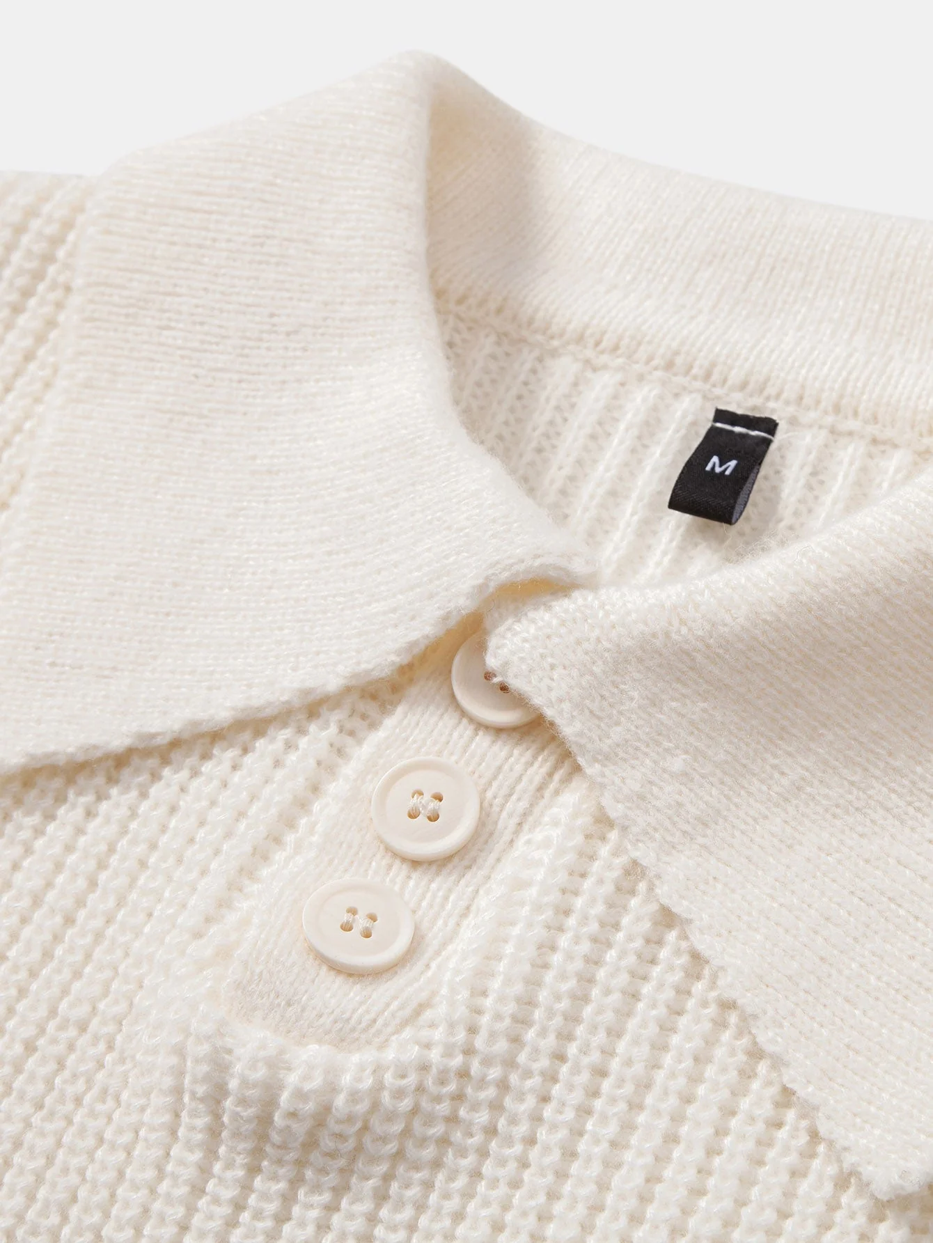 Adamari® | Long Sleeve Textured Knit Polo Shirt - Image 10