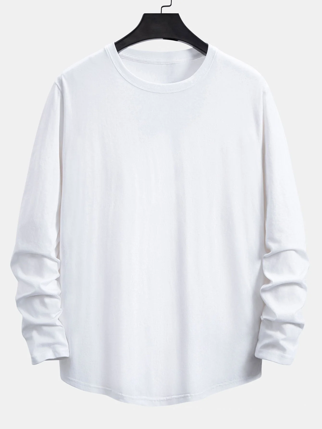 Adamo® | 3 Pieces Basic Long Sleeve Cotton Arc Hem T-Shirts - Image 4