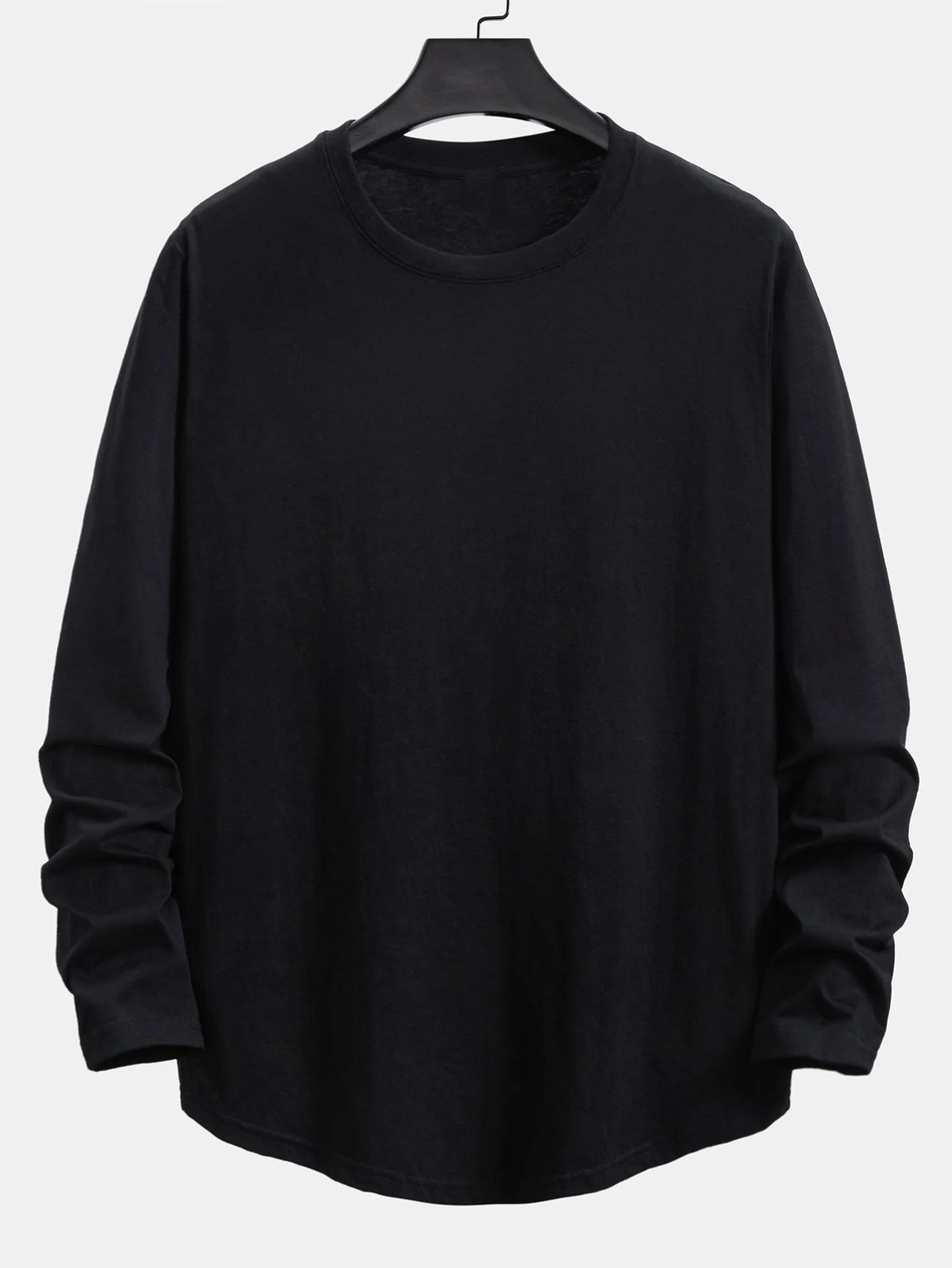 Adamo® | 3 Pieces Basic Long Sleeve Cotton Arc Hem T-Shirts - Image 8