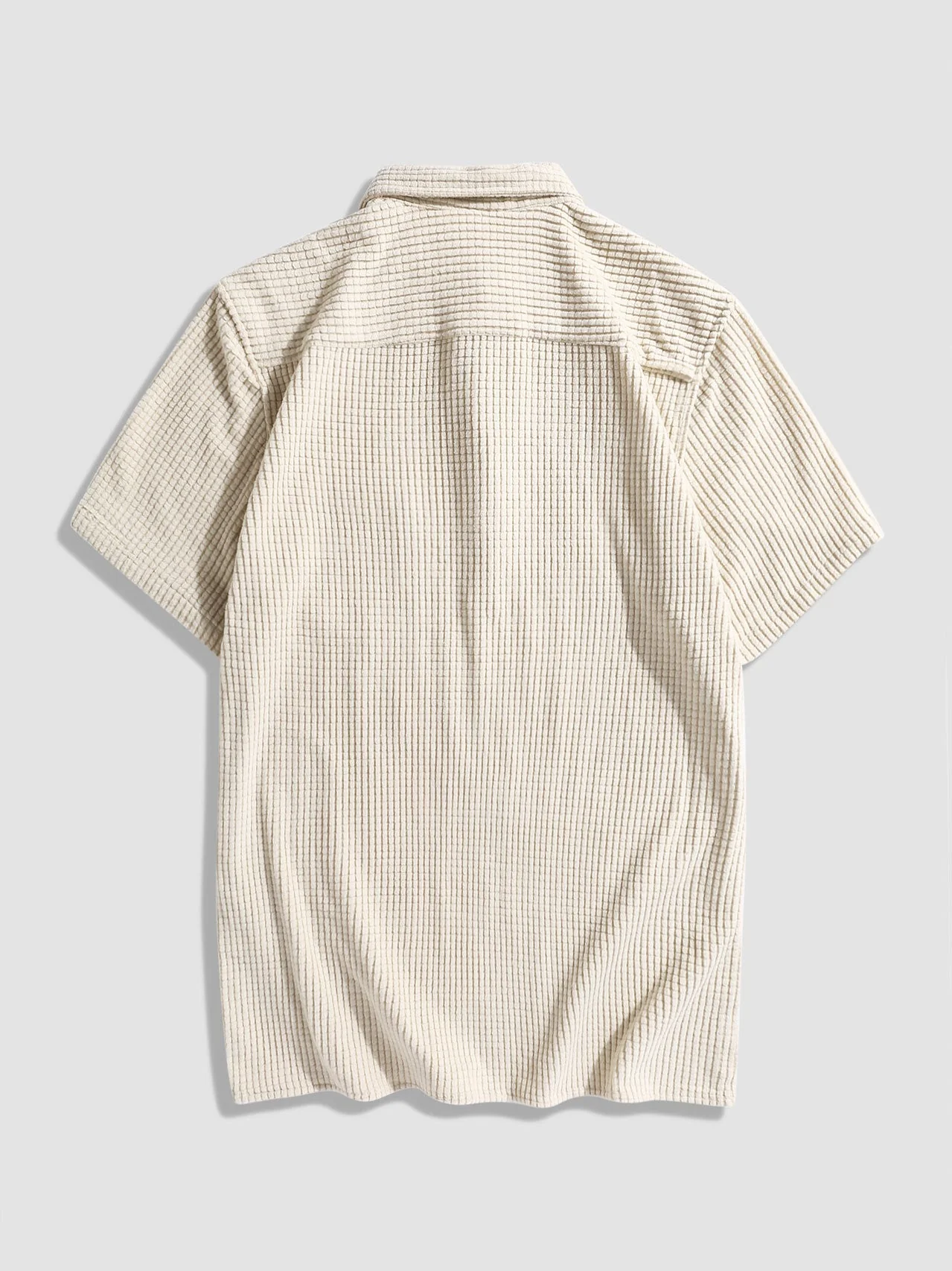 Adán® | Waffle Lapel Solid Henley Shirts - Image 2