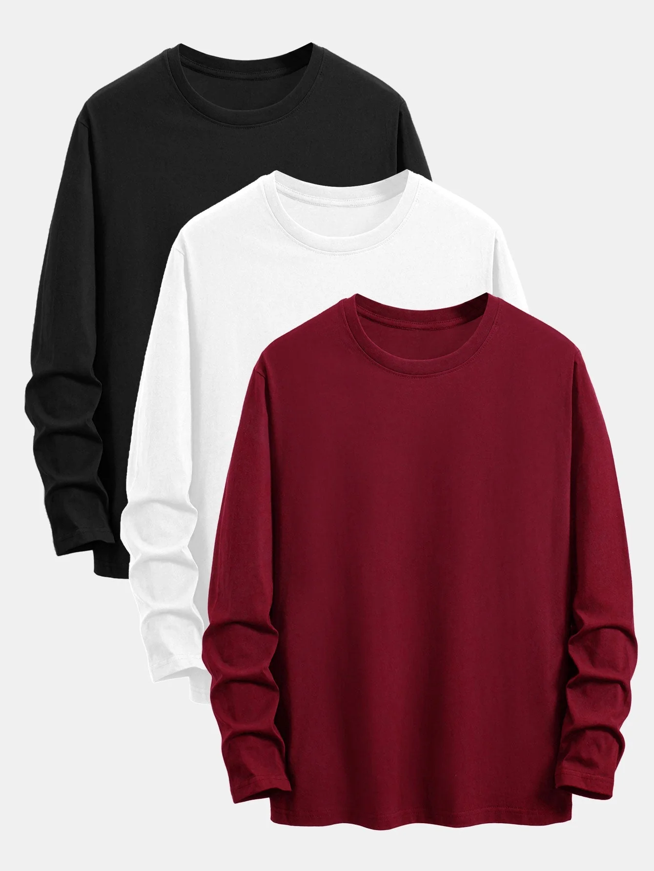 Addison® | 3 Pieces Basic Long Sleeve Cotton T-Shirts - Image 4