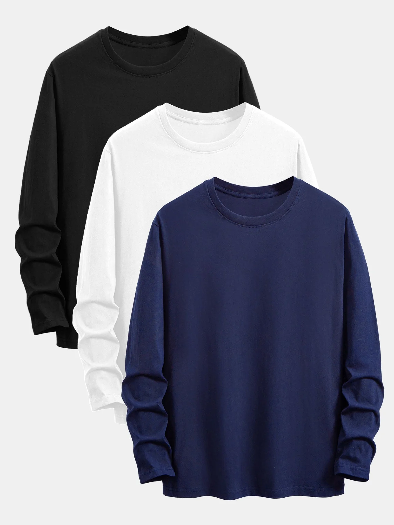 Addison® | 3 Pieces Basic Long Sleeve Cotton T-Shirts - Image 5