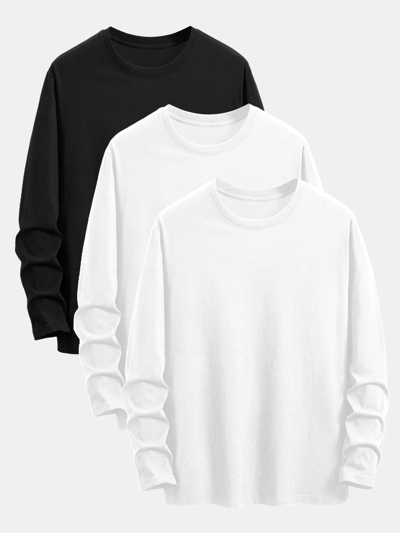 Addison® | 3 Pieces Basic Long Sleeve Cotton T-Shirts - Image 7
