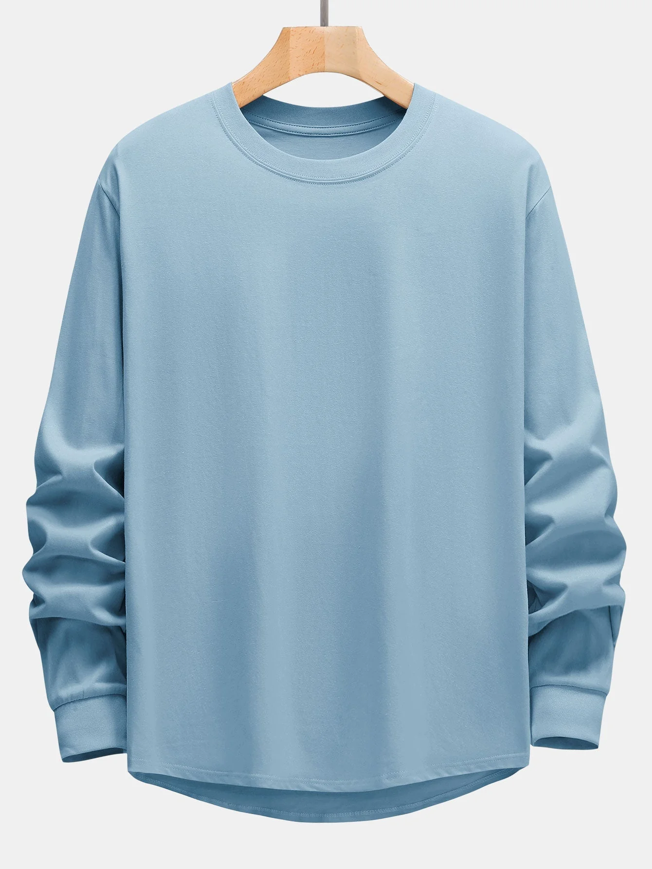 Adeimantos® | 3 Pieces Basic Long Sleeve Heavy Weight Arc Hem T-Shirts - Image 10