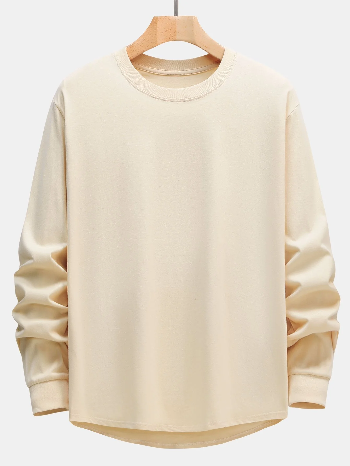 Adeimantos® | 3 Pieces Basic Long Sleeve Heavy Weight Arc Hem T-Shirts - Image 11