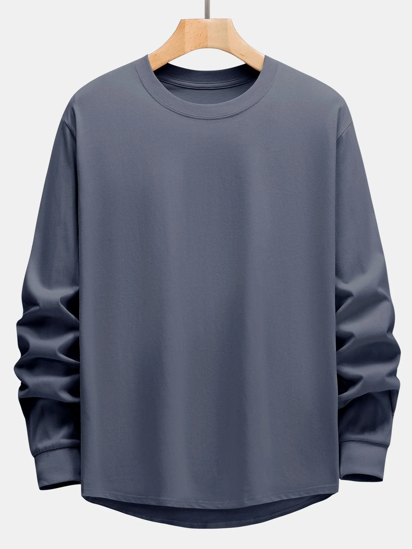 Adeimantos® | 3 Pieces Basic Long Sleeve Heavy Weight Arc Hem T-Shirts - Image 12