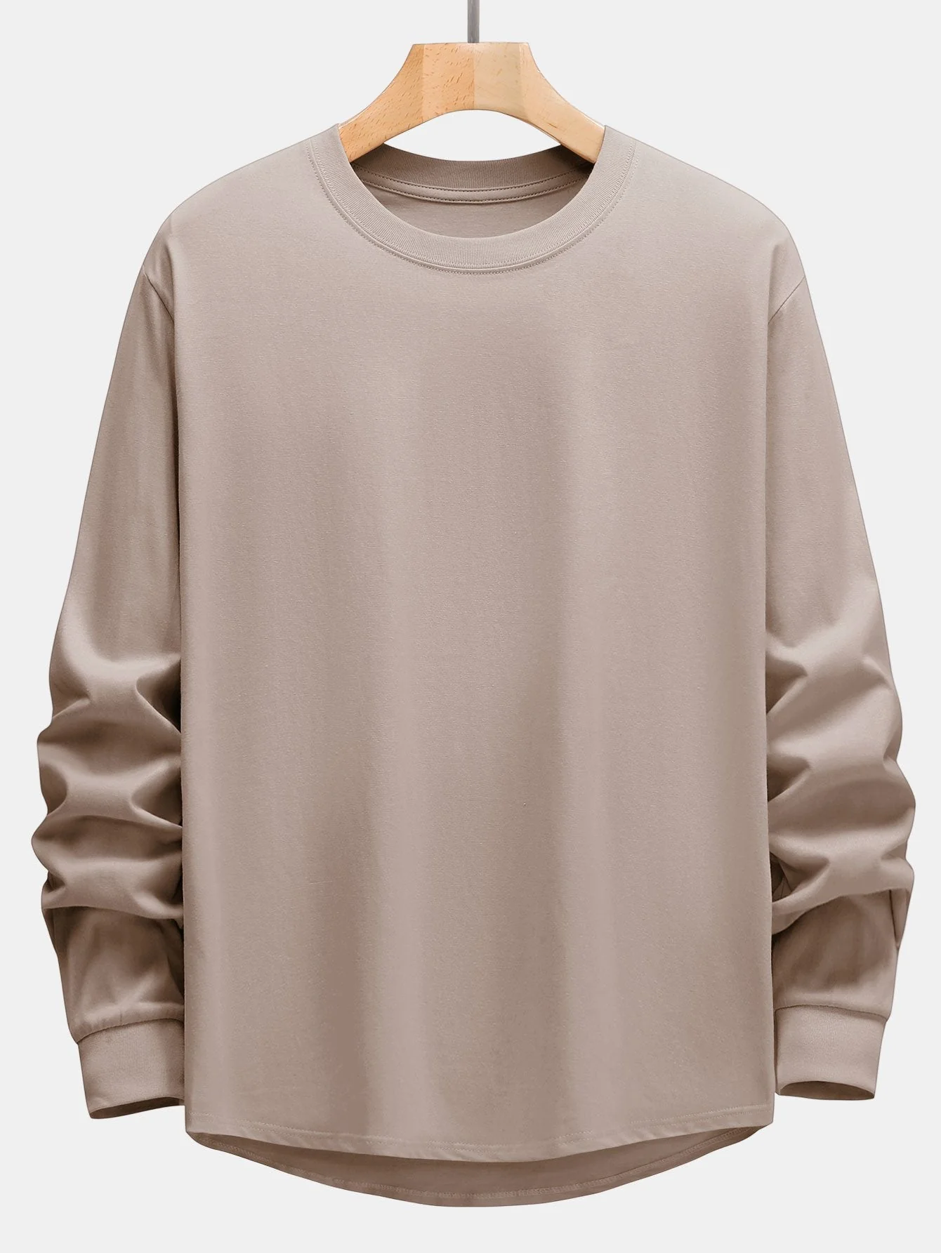 Adeimantos® | 3 Pieces Basic Long Sleeve Heavy Weight Arc Hem T-Shirts - Image 13