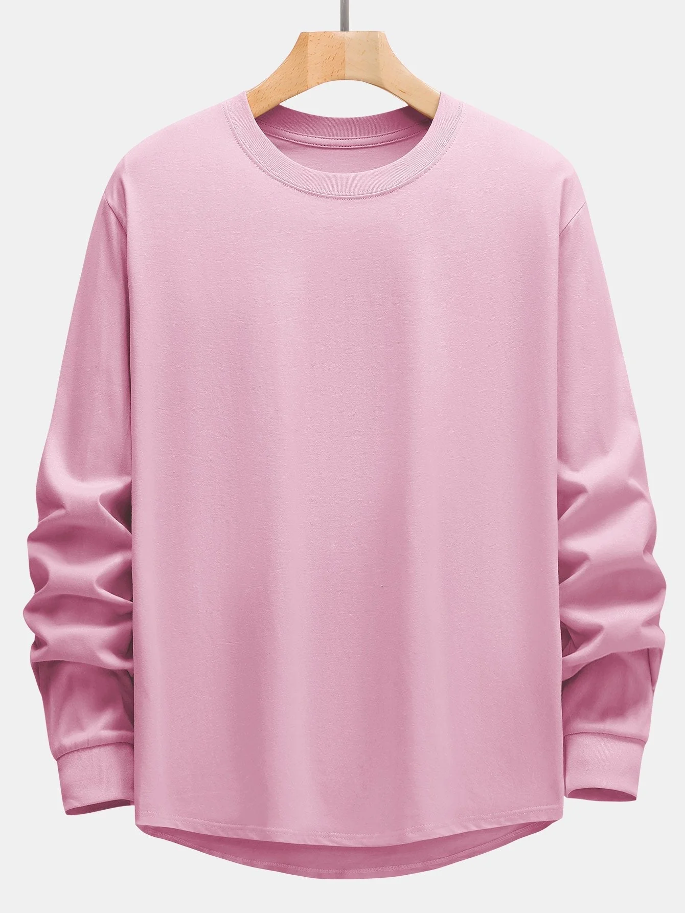 Adeimantos® | 3 Pieces Basic Long Sleeve Heavy Weight Arc Hem T-Shirts - Image 15