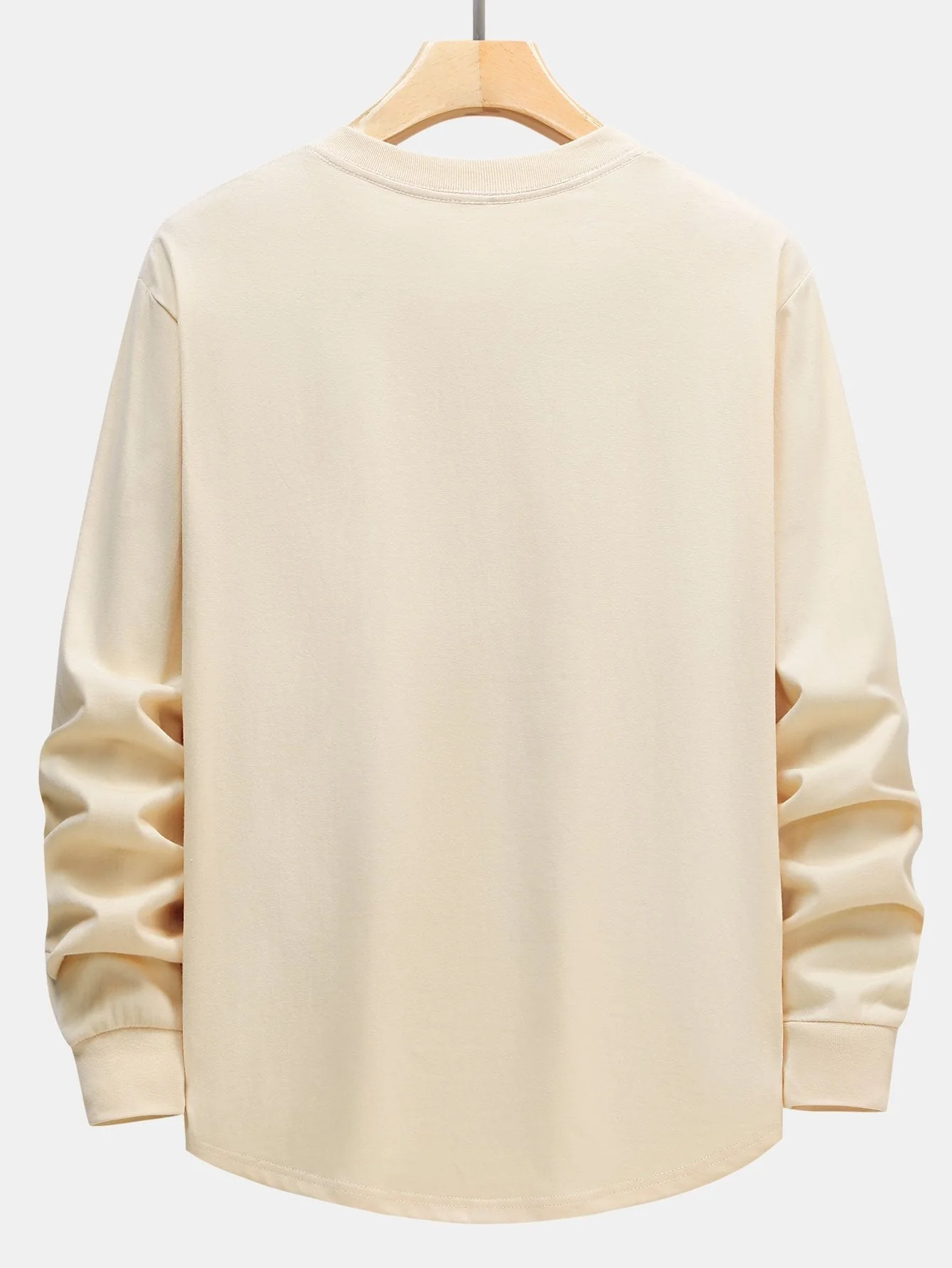 Adeimantos® | 3 Pieces Basic Long Sleeve Heavy Weight Arc Hem T-Shirts - Image 16