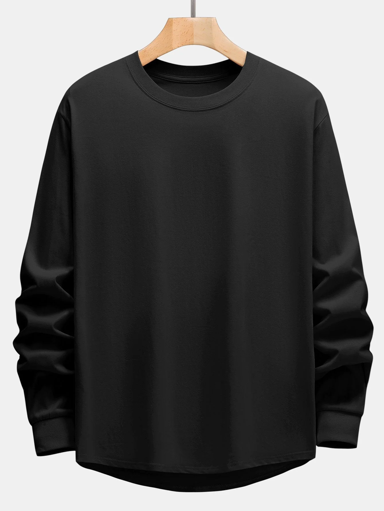Adeimantos® | 3 Pieces Basic Long Sleeve Heavy Weight Arc Hem T-Shirts - Image 8