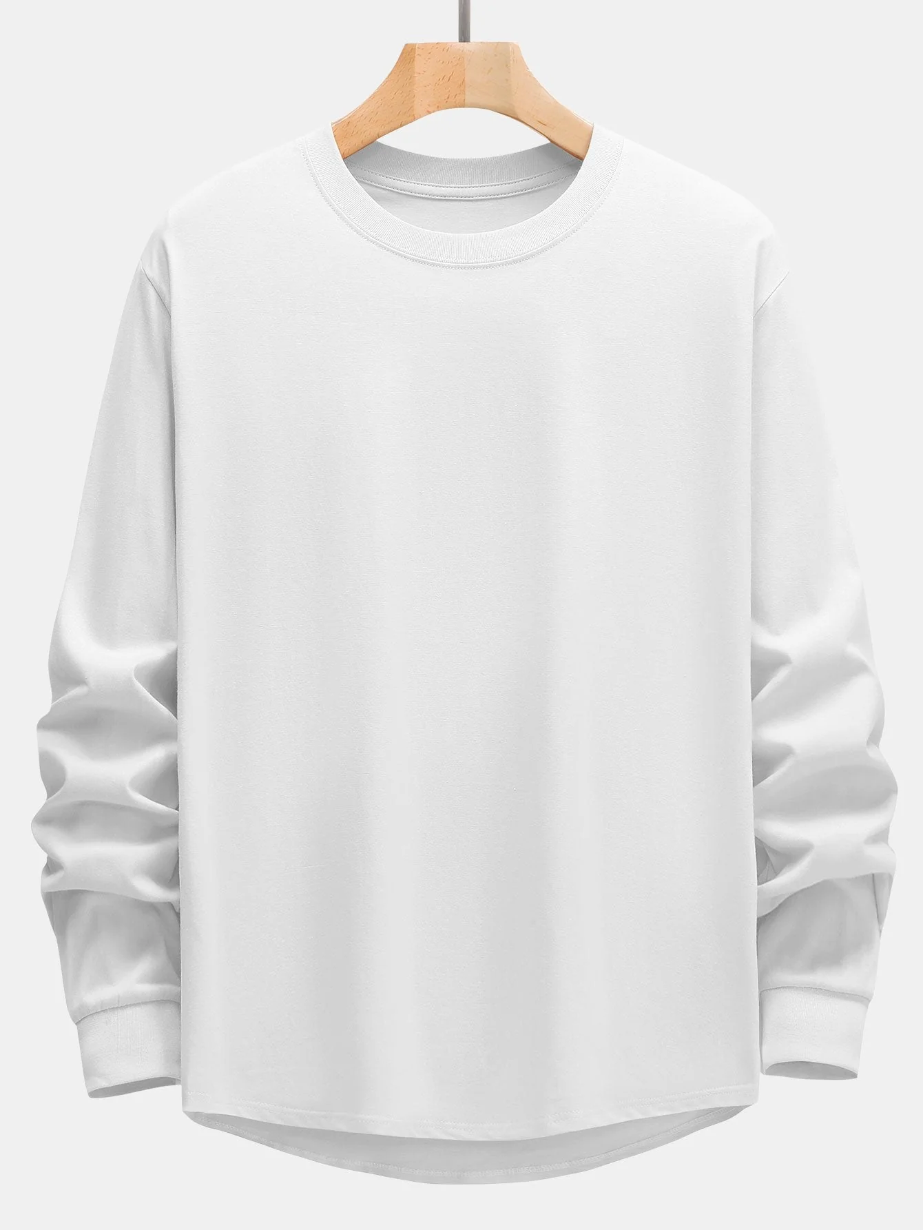 Adeimantos® | 3 Pieces Basic Long Sleeve Heavy Weight Arc Hem T-Shirts - Image 9
