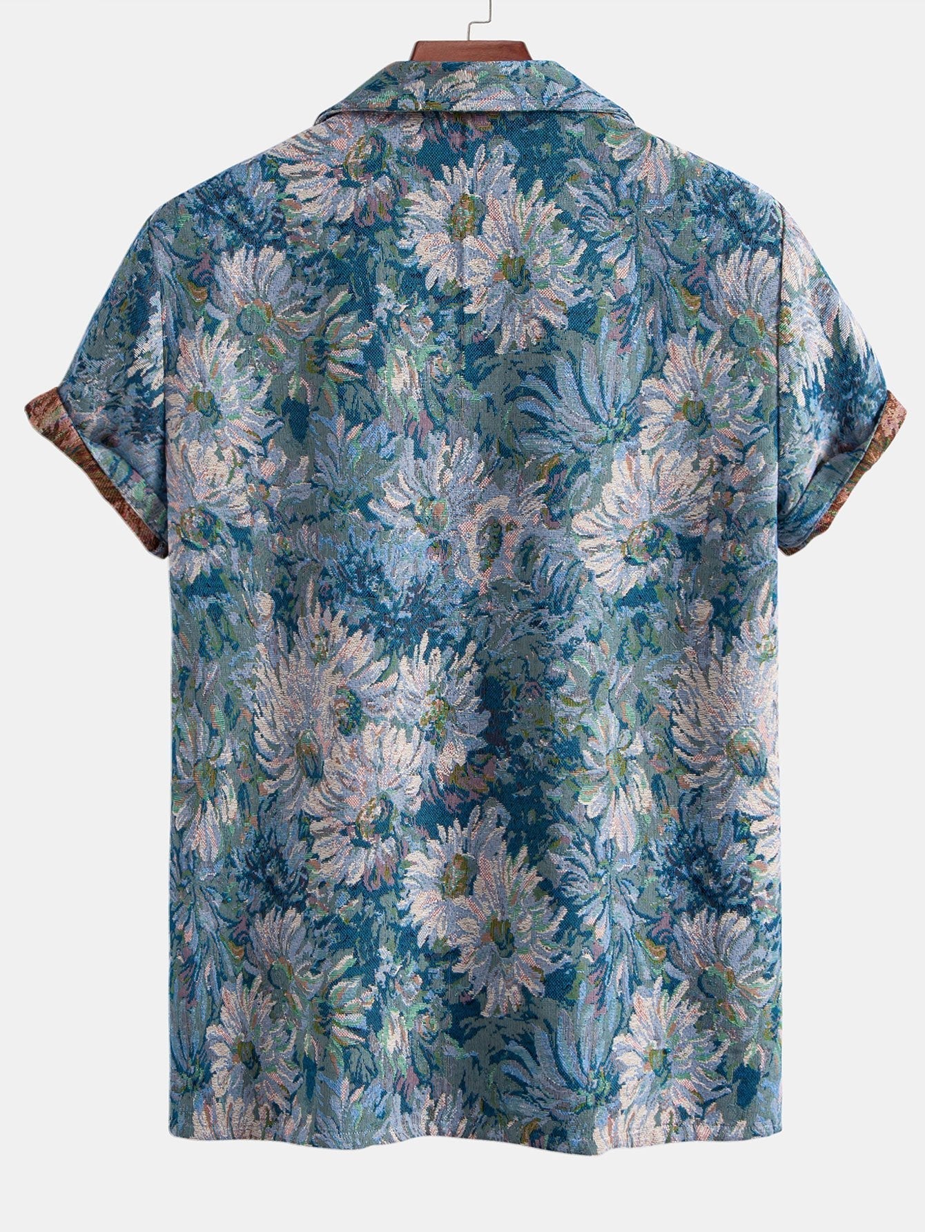 Adeimantos® | Painted Floral Jacquard Cuban Shirt & Shorts - Image 8