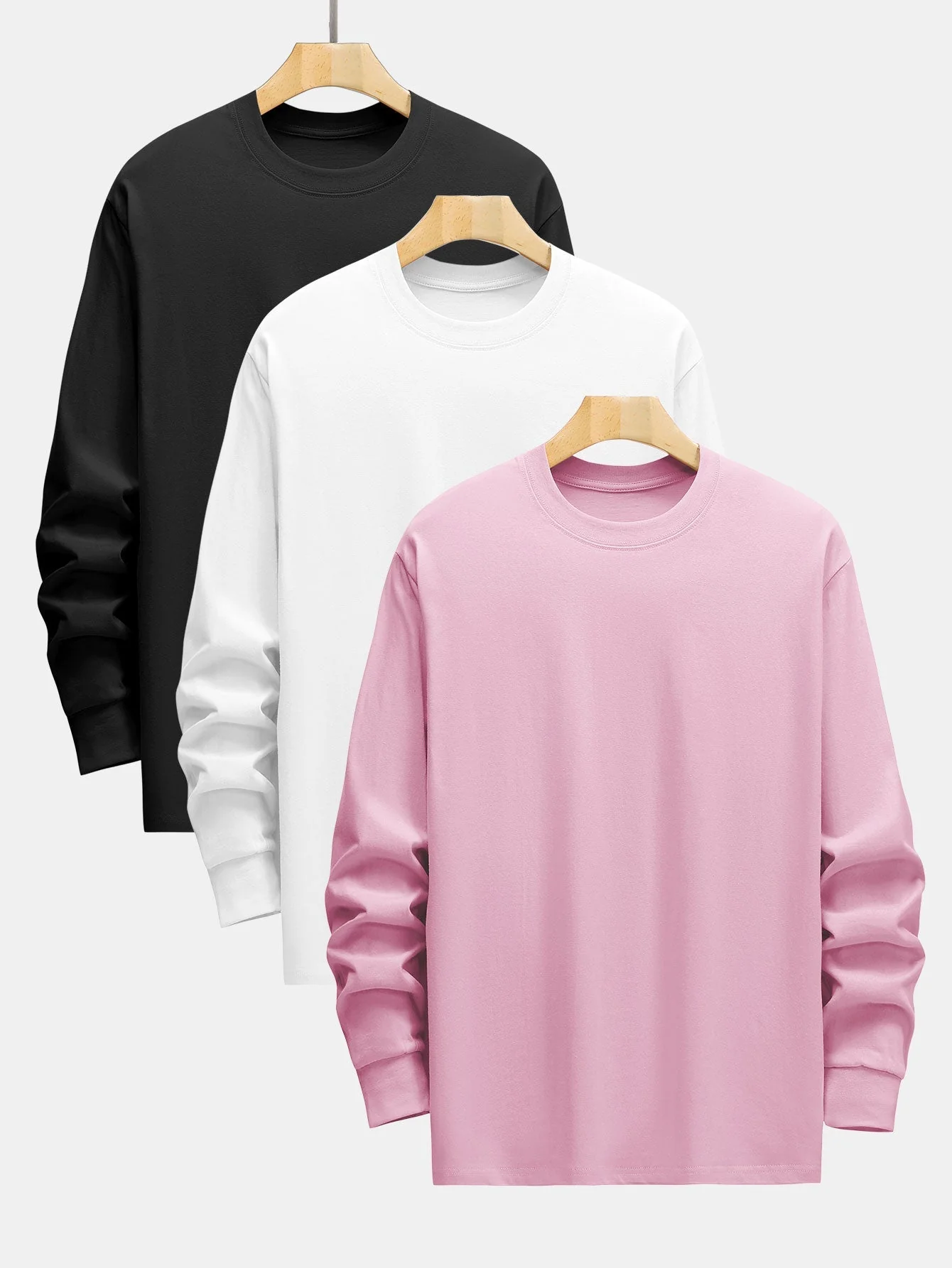 Adelard® | 3 Pieces Basic Long Sleeve Heavy Weight T-Shirts - Image 7