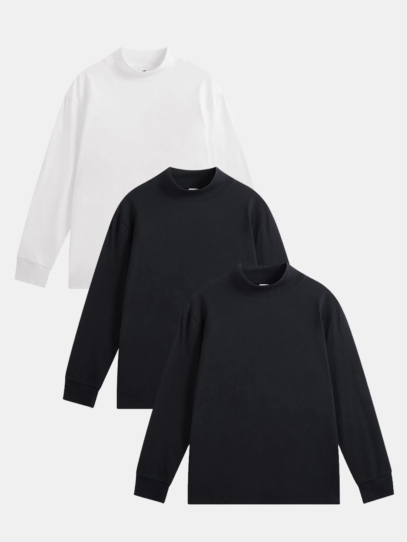 Adelelmo® | 3 Pieces Basic Long Sleeve Mock Neck T-Shirt - Image 3