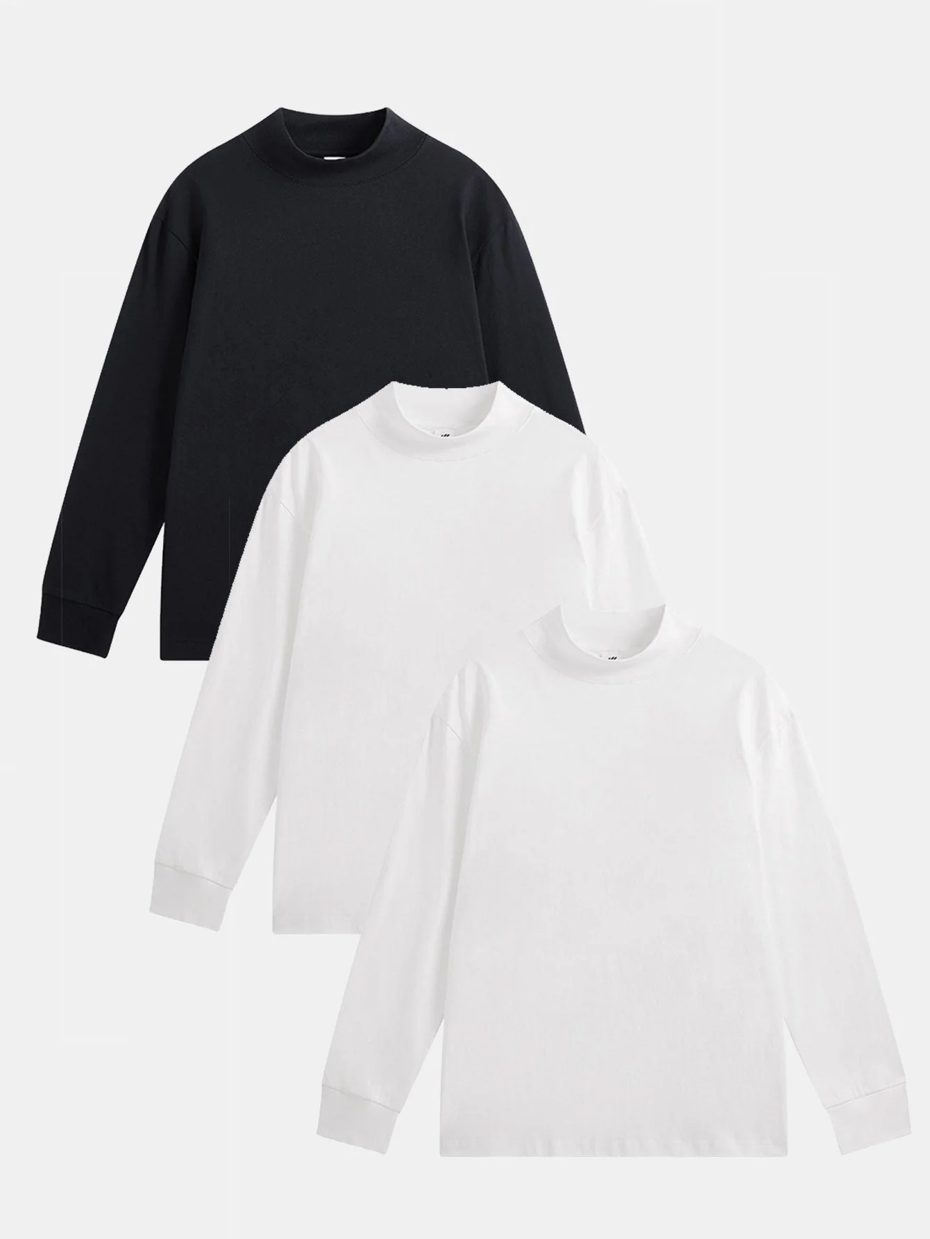 Adelelmo® | 3 Pieces Basic Long Sleeve Mock Neck T-Shirt - Image 4