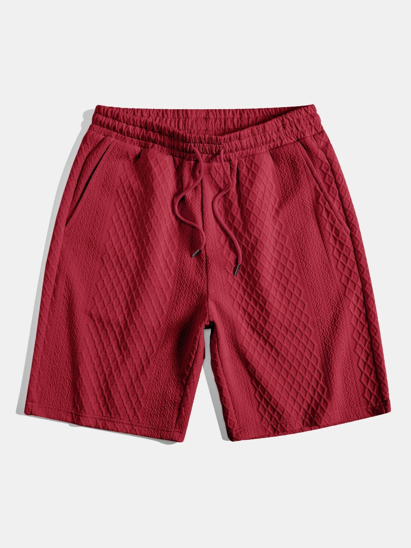 Adelin® | 3 Pieces Diamond Geometric Jacquard Drawstring Shorts - Image 13